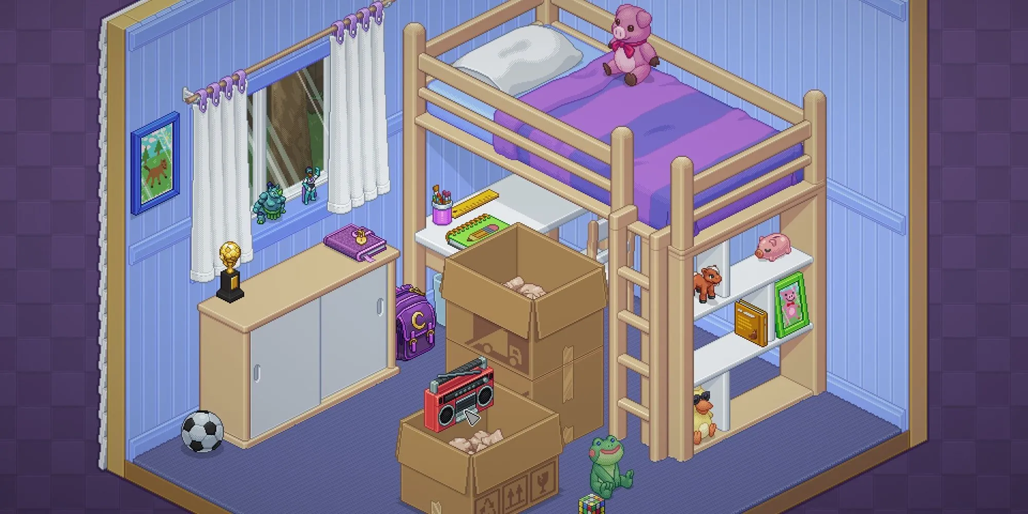 Căn phòng đầu tiên trong game giải đố Unpacking