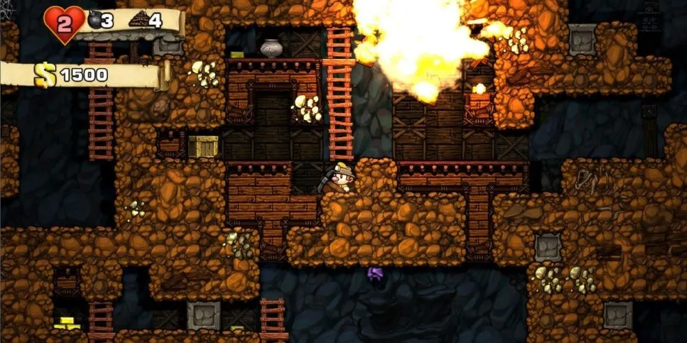 Một ảnh chụp màn hình gameplay từ game Spelunky