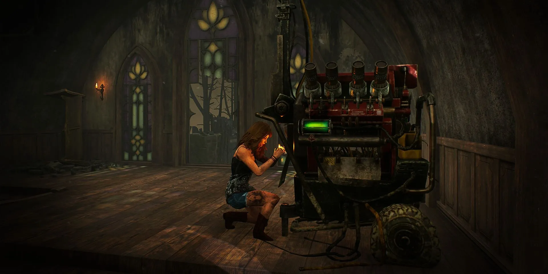 Working on a generator in Dead by Daylight