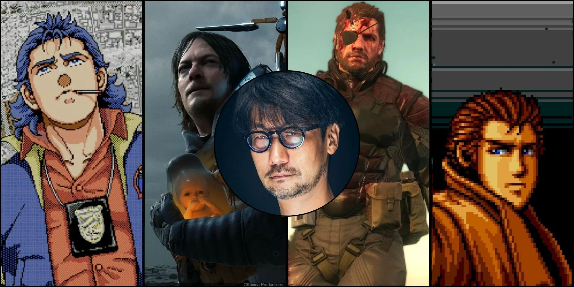 Ảnh bìa tổng hợp các game do Hideo Kojima làm đạo diễn