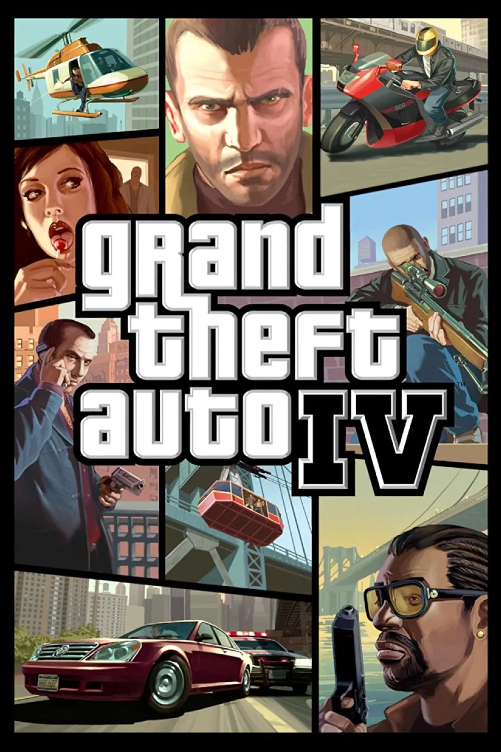 Bìa game Grand Theft Auto IV với nhân vật chính Niko Bellic