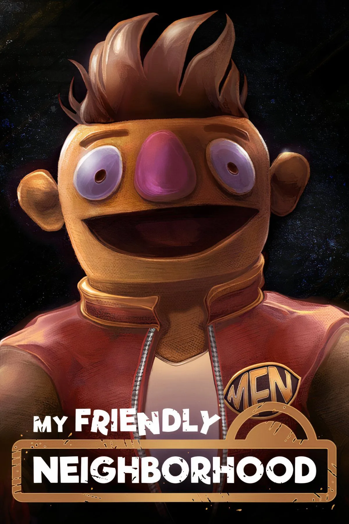 Bìa game My Friendly Neighborhood với nhân vật rối kinh dị.