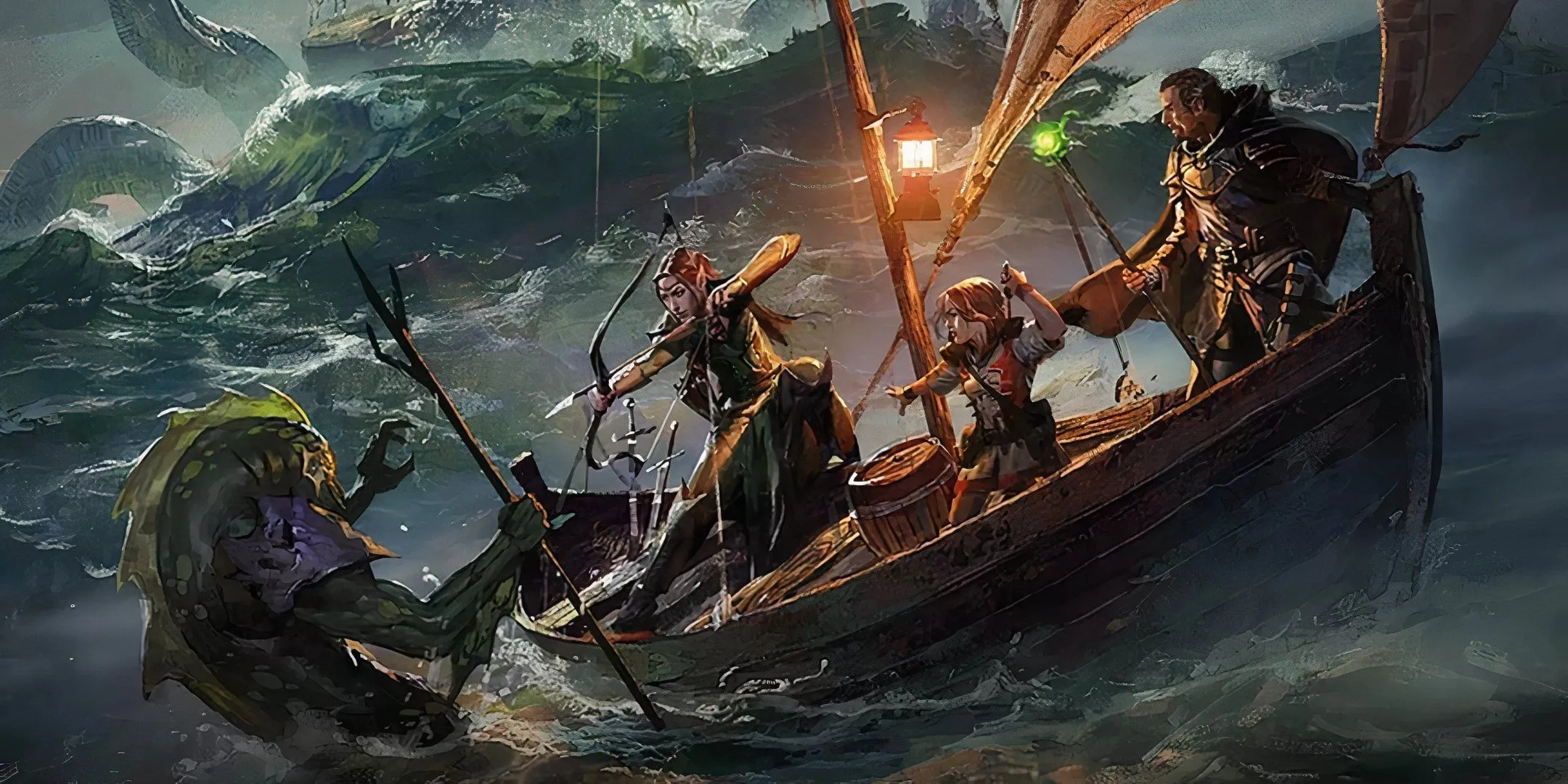 Bìa sách Ghosts of Saltmarsh của Dungeons &amp; Dragons, gợi ý yếu tố thời tiết biển