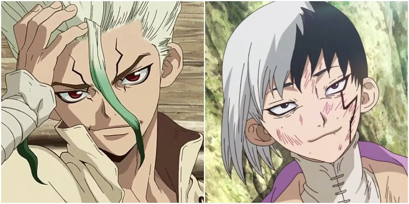 Các nhân vật chính của Dr. Stone trong trang phục thời kỳ đồ đá
