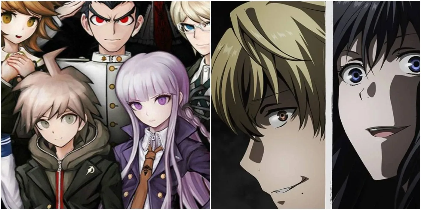 Các nhân vật tiêu biểu trong anime tâm lý Danganronpa và Tomodachi Game, minh họa sự phức tạp của thể loại isekai đấu trí