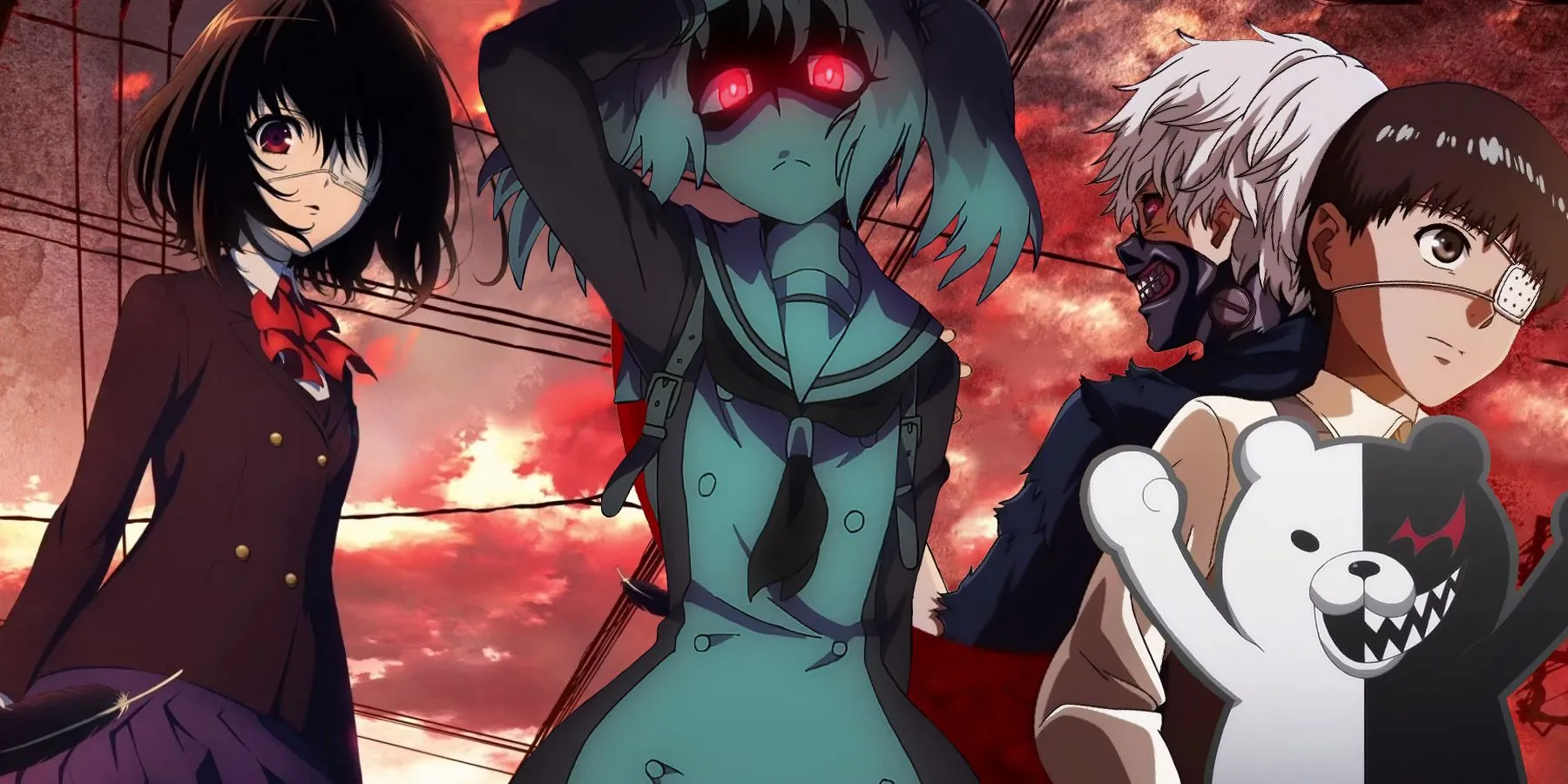 Các nhân vật từ nhiều anime kinh dị và tâm lý khác nhau, gợi mở về những khía cạnh đen tối của tâm hồn con người