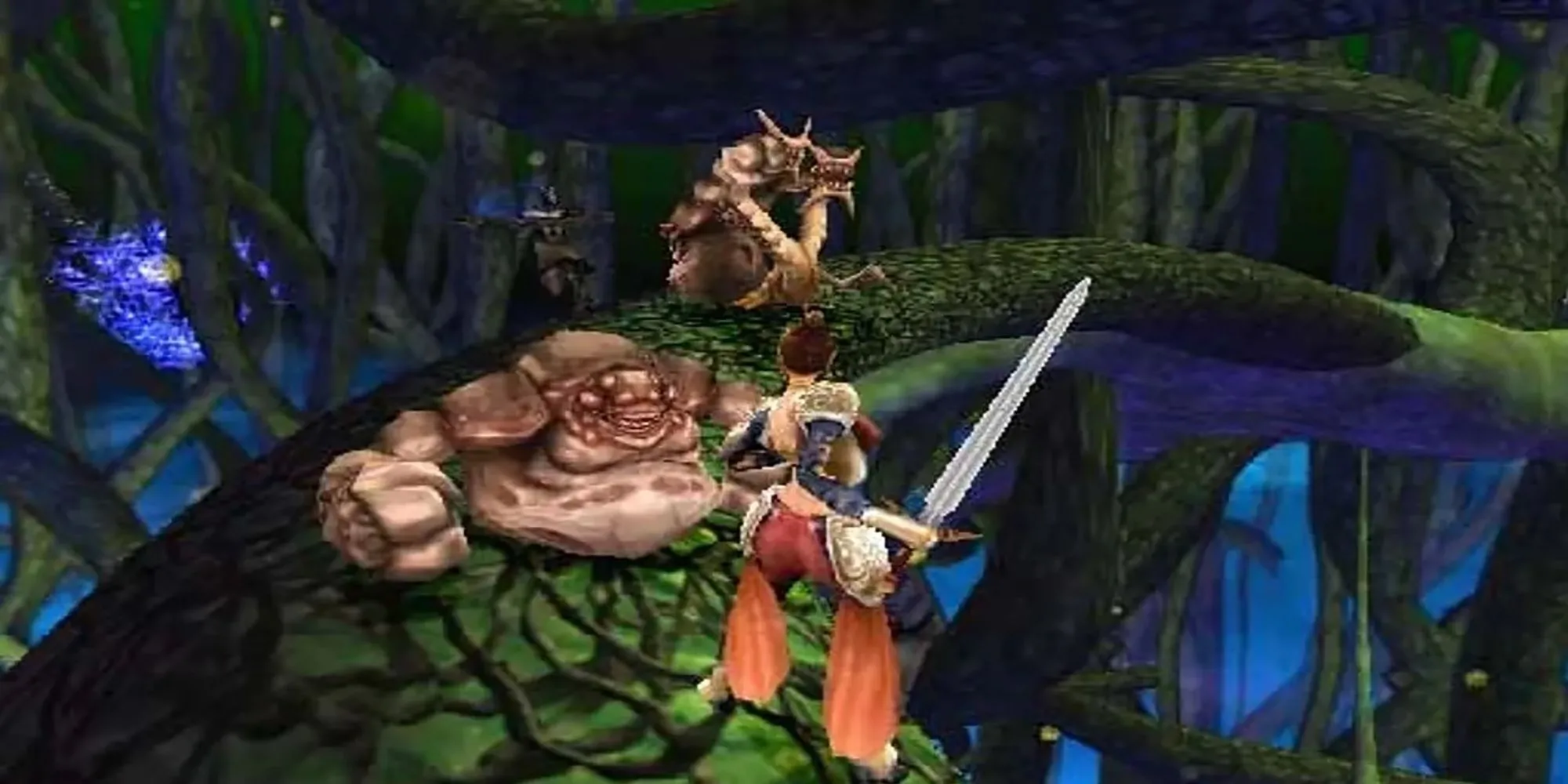 Cảnh chiến đấu trong game nhập vai thế giới mở Summoner trên PS2