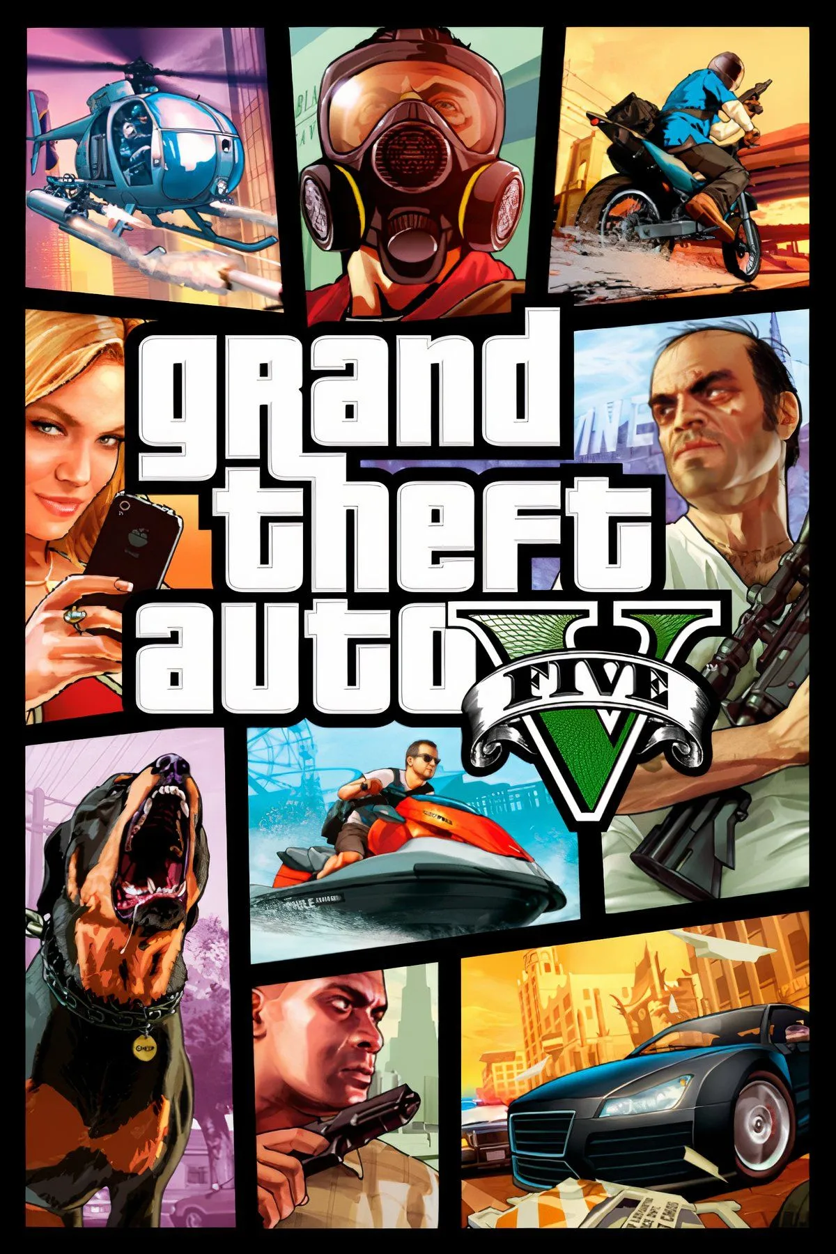 Cảnh tượng Los Santos về đêm với các tòa nhà chọc trời và đường phố đông đúc trong Grand Theft Auto V, thể hiện sự sống động của thành phố