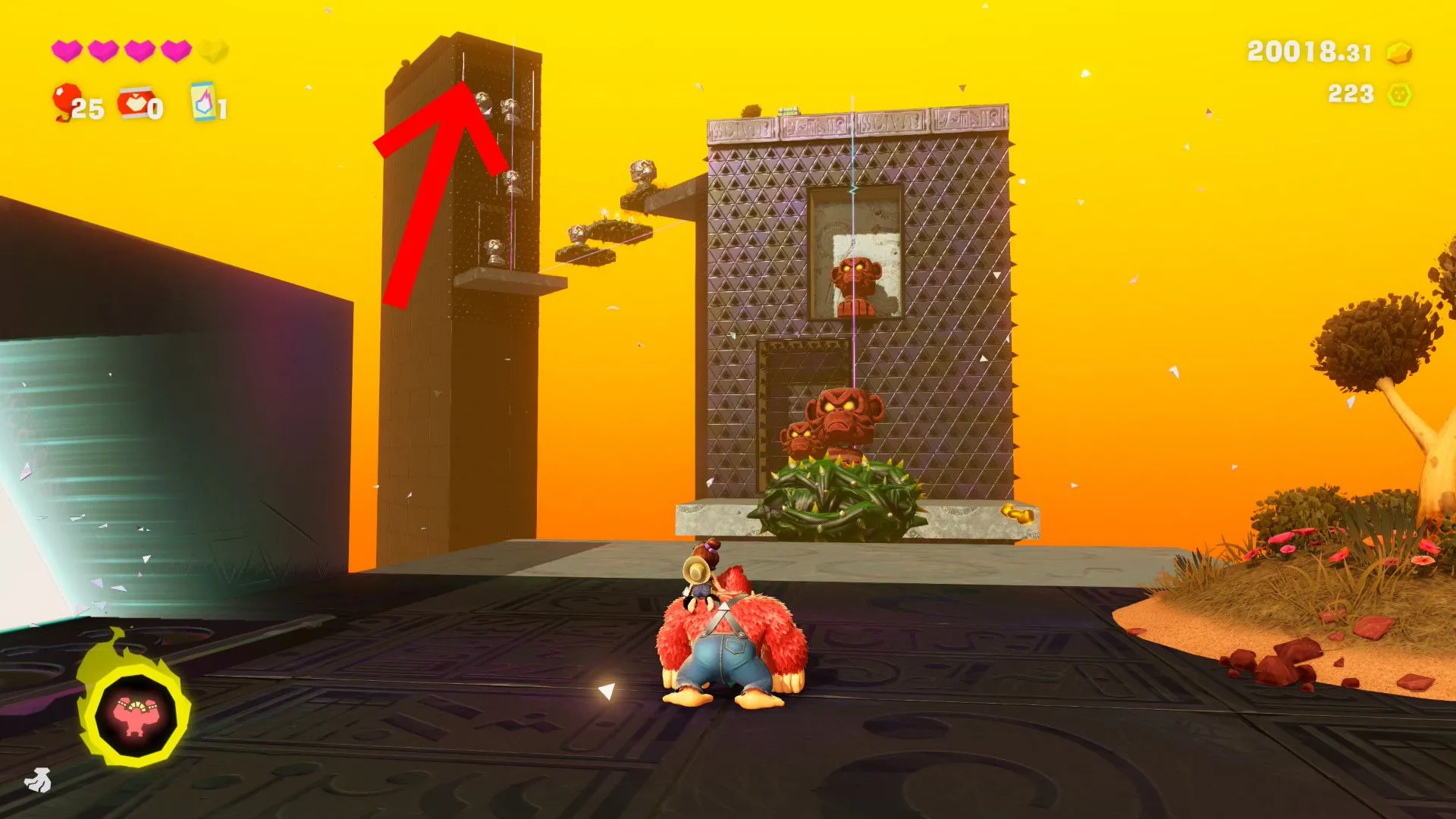 Địa điểm Banandium Gem cuối cùng tại lối ra màn Stompy Ascent Donkey Kong Bananza