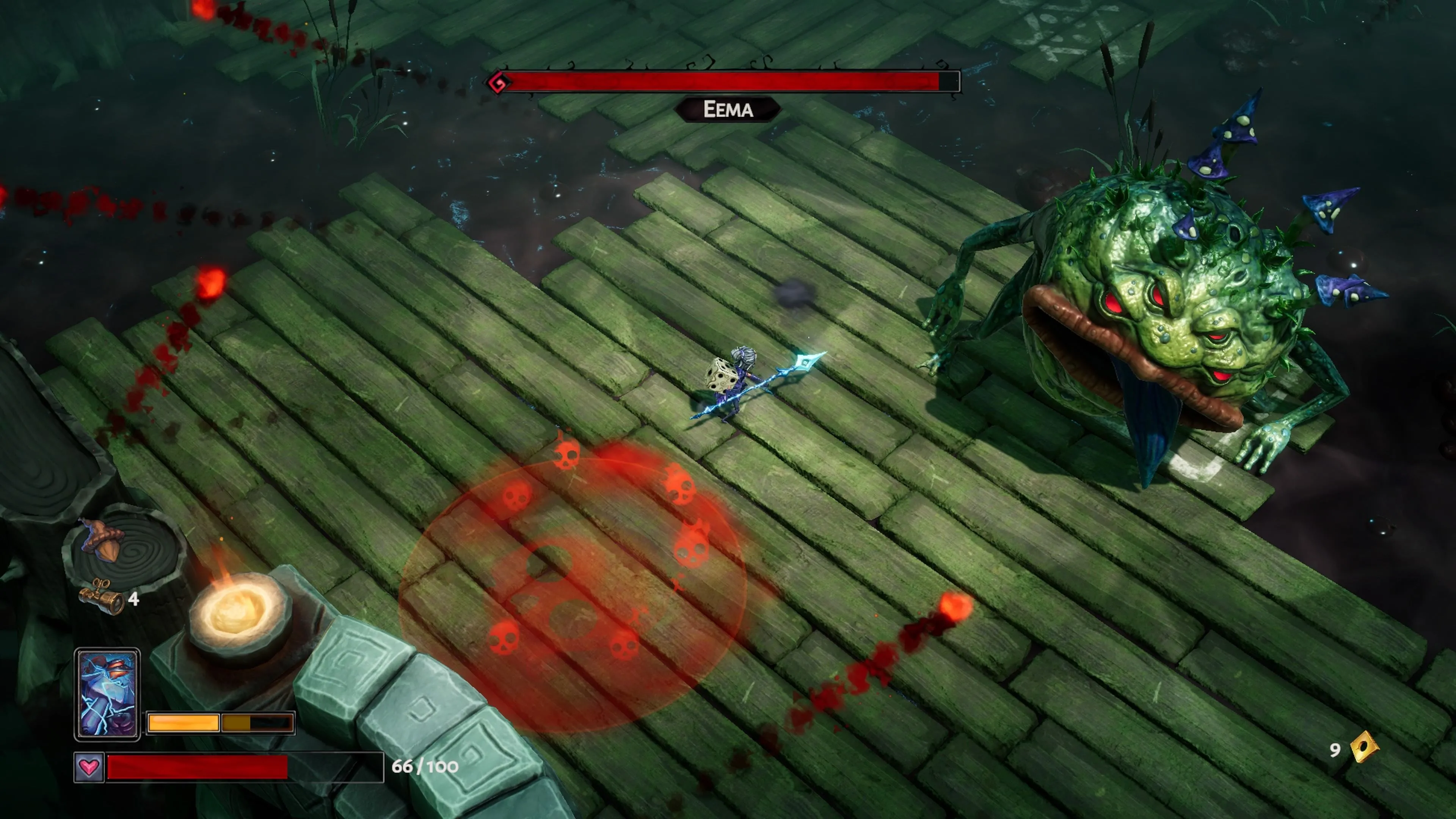Đối đầu với boss Ếch khổng lồ trong Lost In Random The Eternal Die