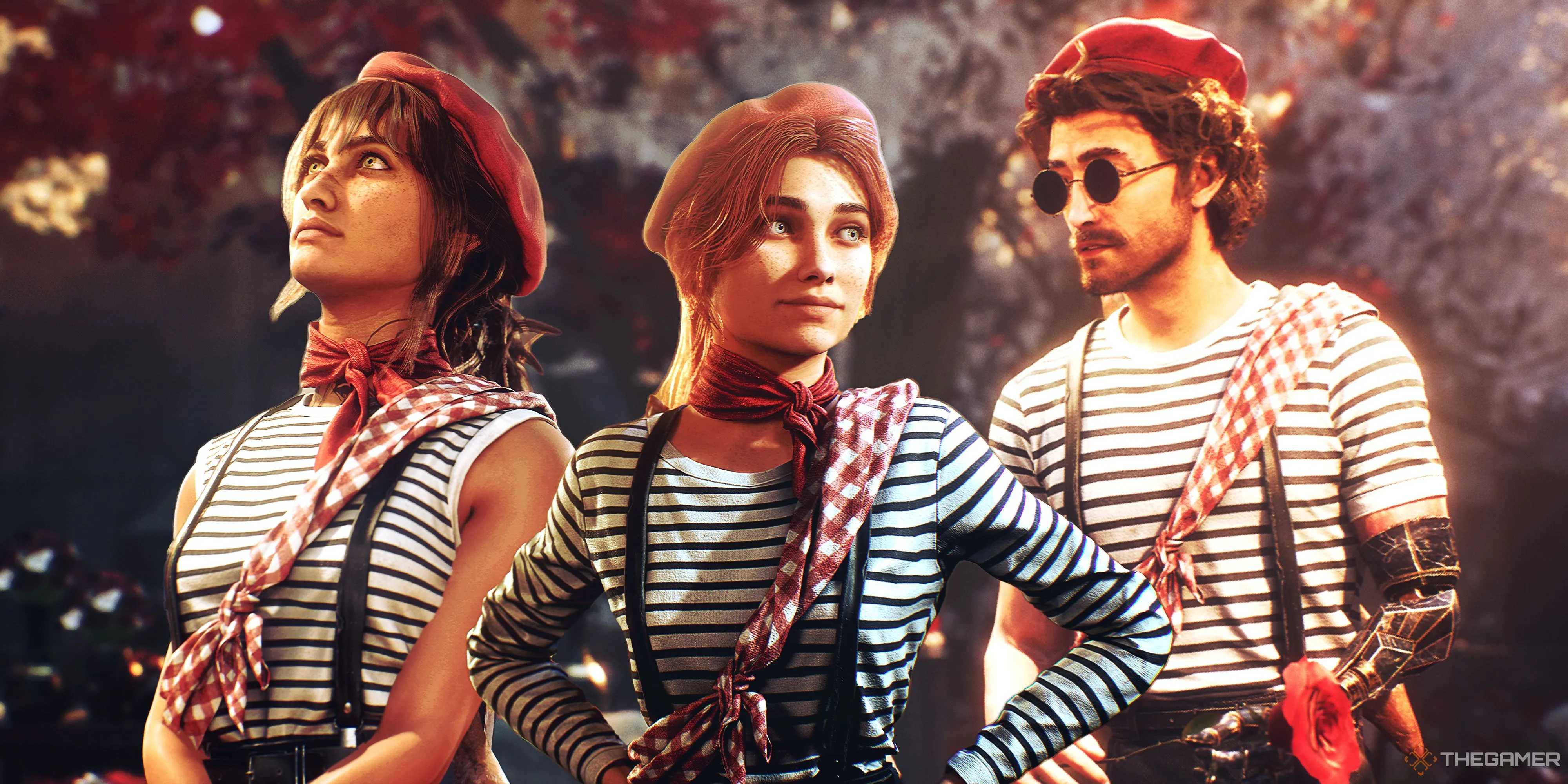 Đội hình chính của Clair Obscur: Expedition 33 với trang phục đặc trưng - một game RPG turn-based
