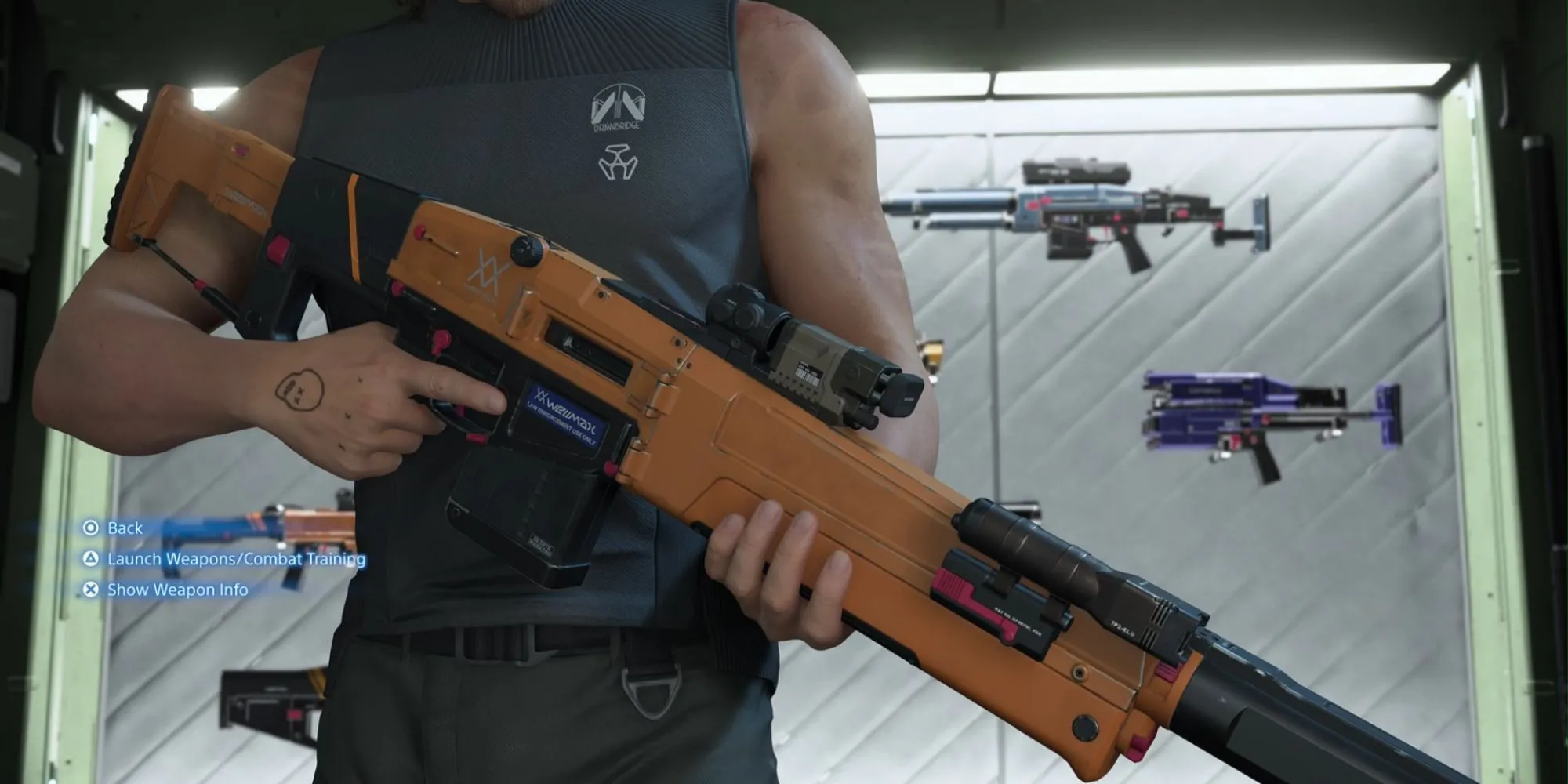 Giao diện hệ thống nâng cấp kỹ năng của Sam Bridges trong Death Stranding 2