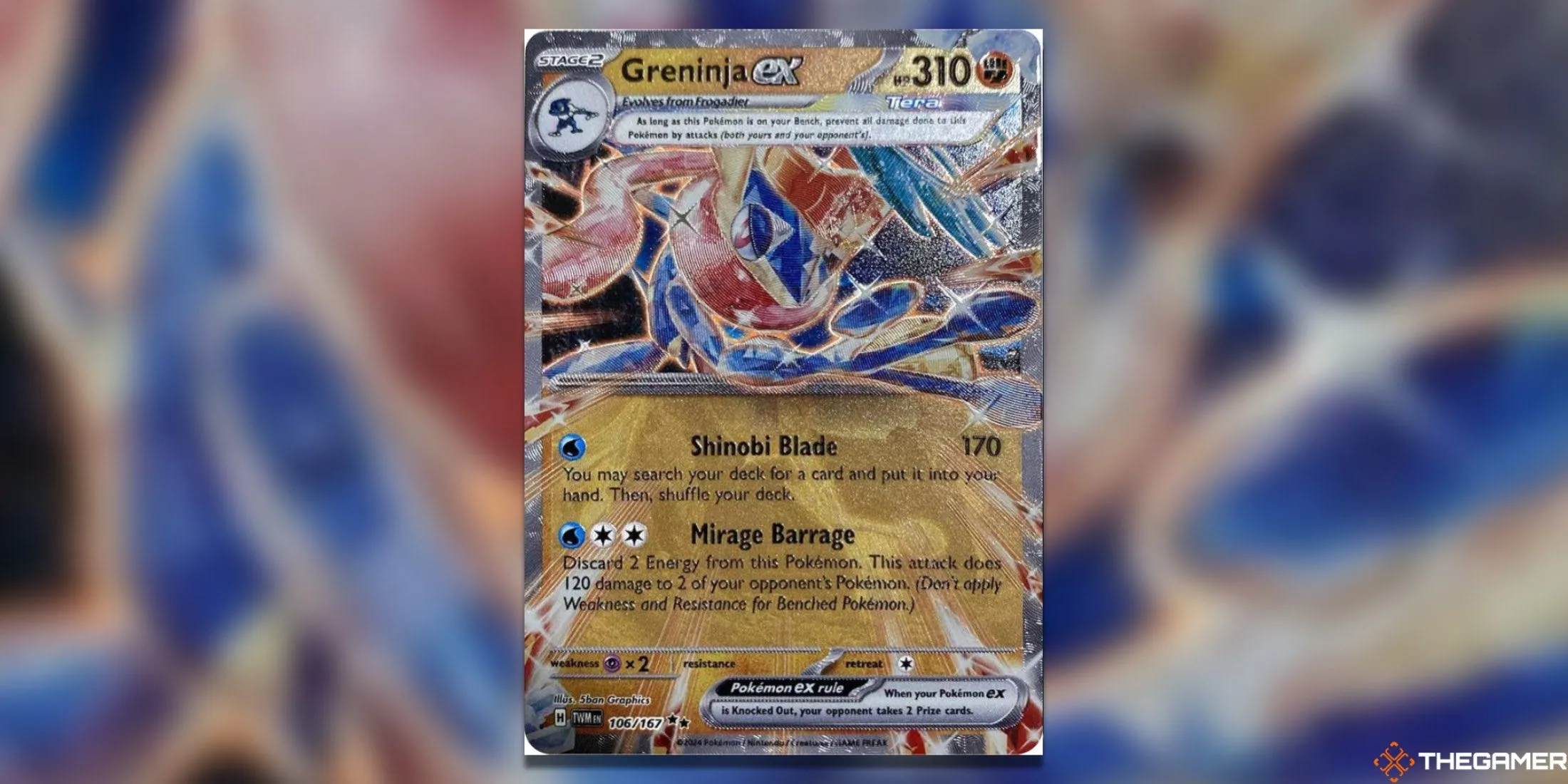 Greninja ex Double Rare Metal, thẻ bài kim loại đặc biệt từ GameStop Pokemon TCG