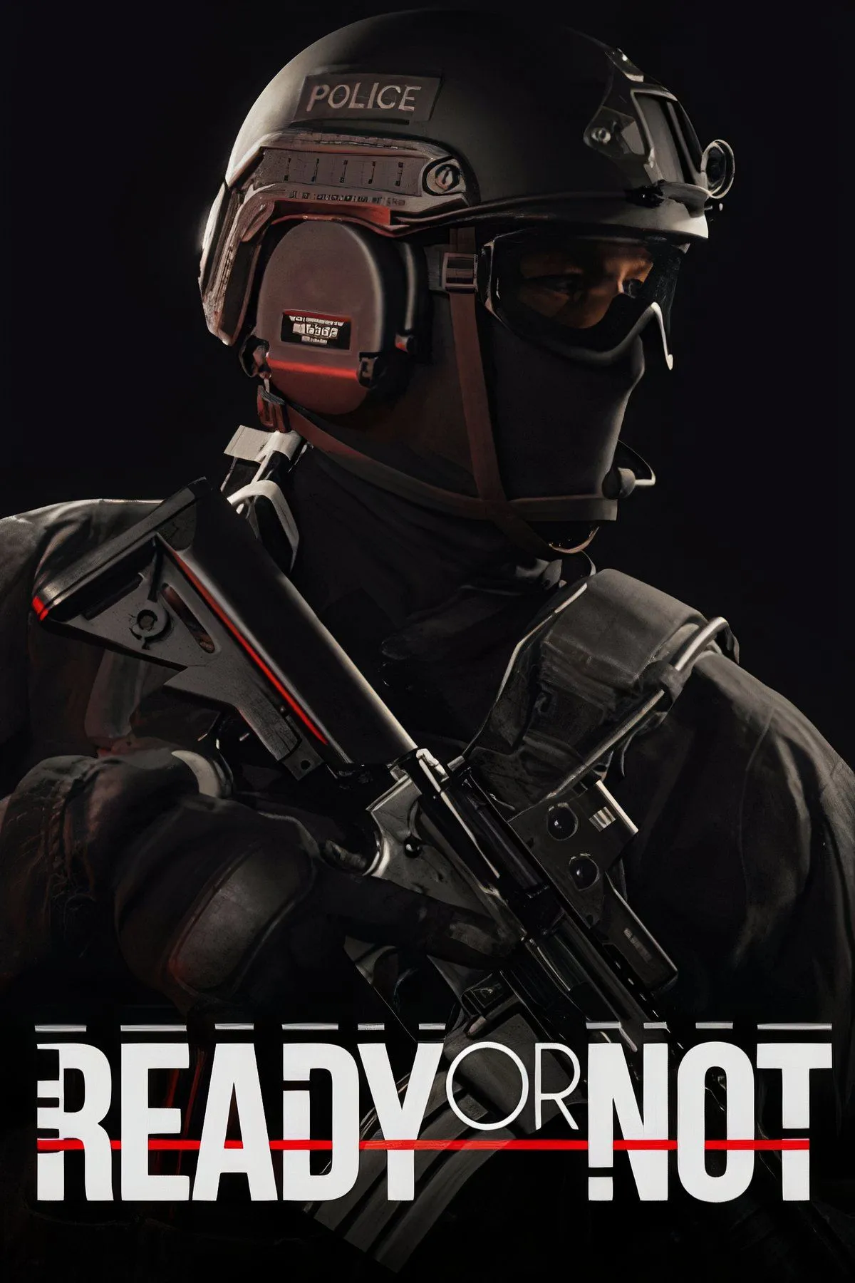 Hình ảnh bìa game Ready or Not, thể hiện không khí căng thẳng và tính chiến thuật của game FPS.