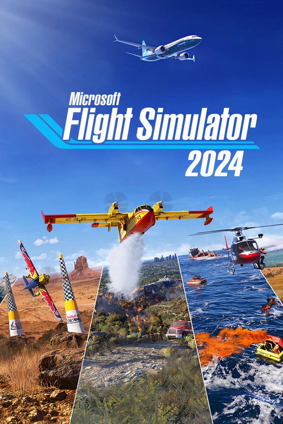 Hình ảnh máy bay Airbus A320neo bay qua bầu trời buổi chiều trong Microsoft Flight Simulator 2024, thể hiện chi tiết đồ họa chân thực
