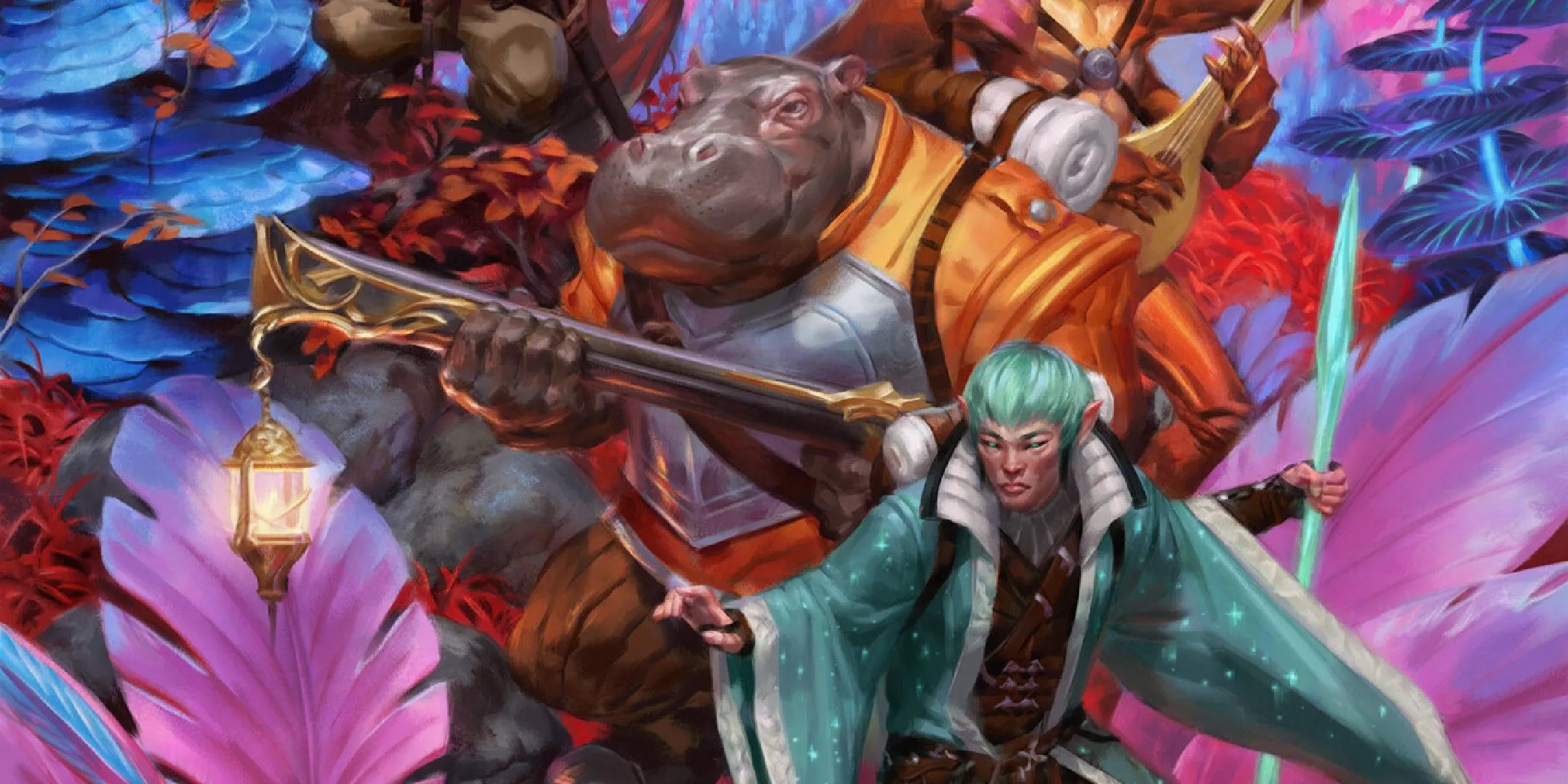 Hình ảnh minh họa một Giff và một Astral Elf trong Dungeons &amp; Dragons, tượng trưng cho phi hành đoàn NPC