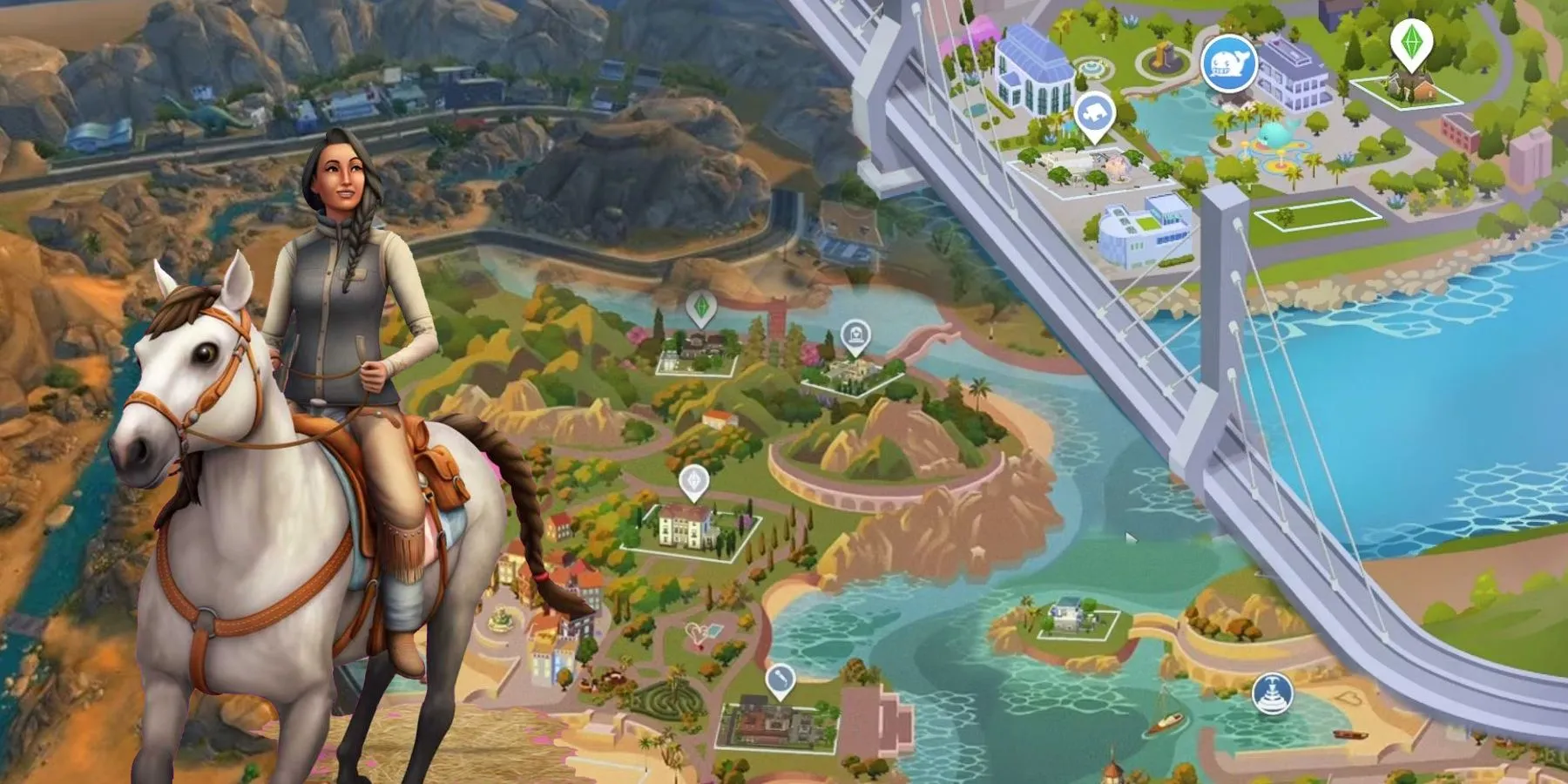 Hình ảnh tổng hợp các thế giới đa dạng trong The Sims 4