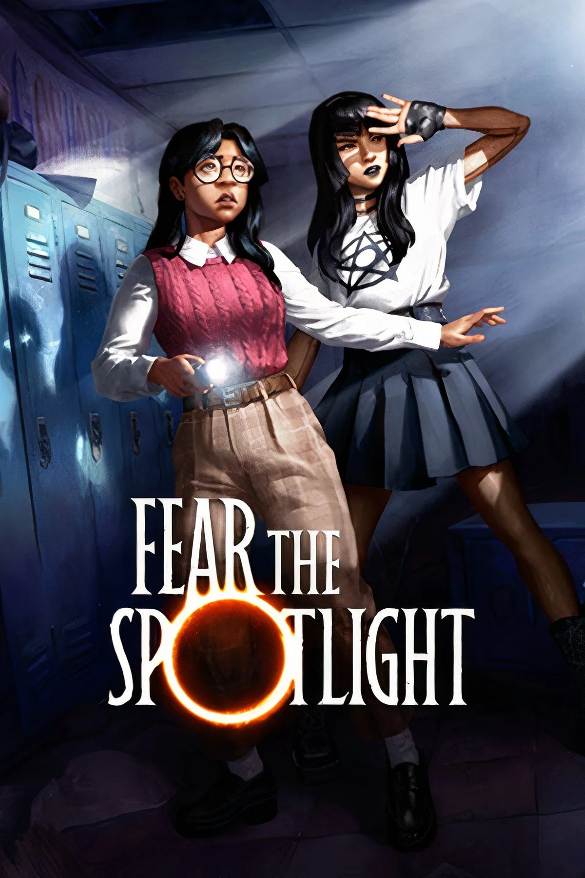 Hình bìa trang tổng hợp game kinh dị Fear the Spotlight, lấy bối cảnh trường học