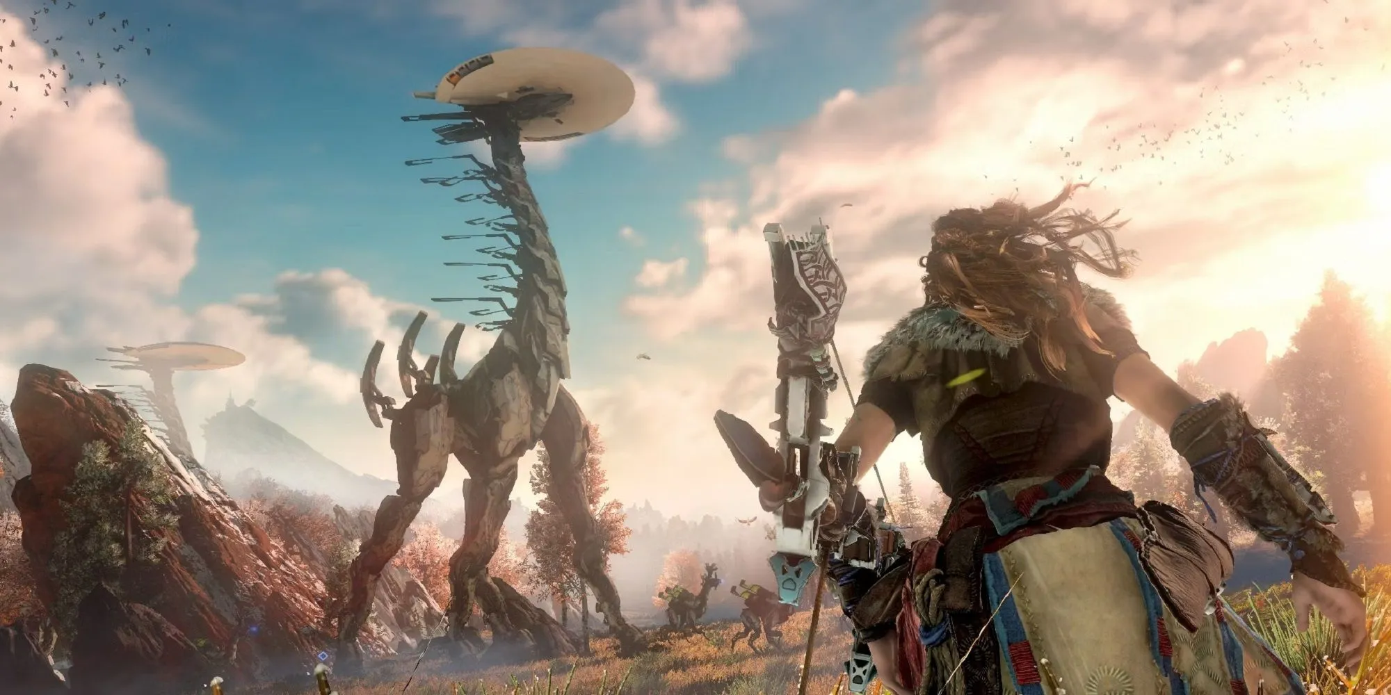 Horizon Zero Dawn Aloy Với Cung Nhìn Lên Tallneck