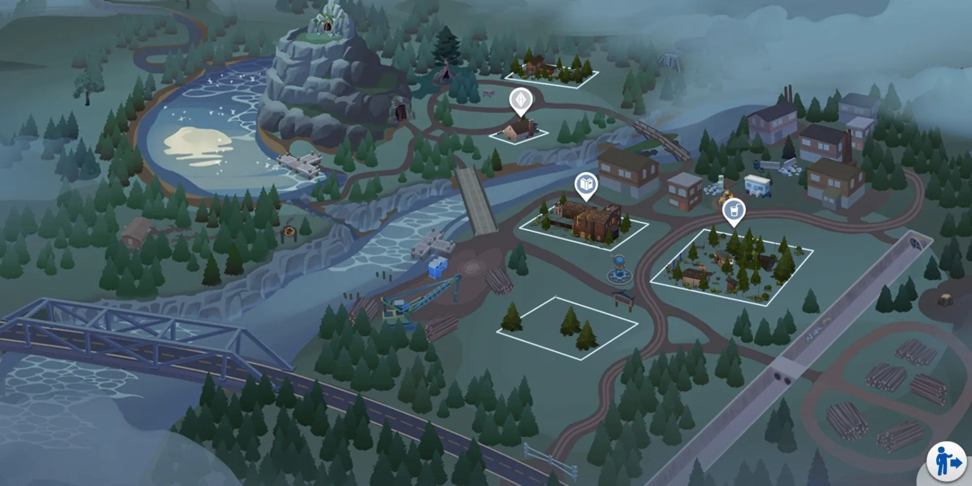 Khung cảnh Moonwood Mill được thiết kế đặc biệt cho người sói trong The Sims 4