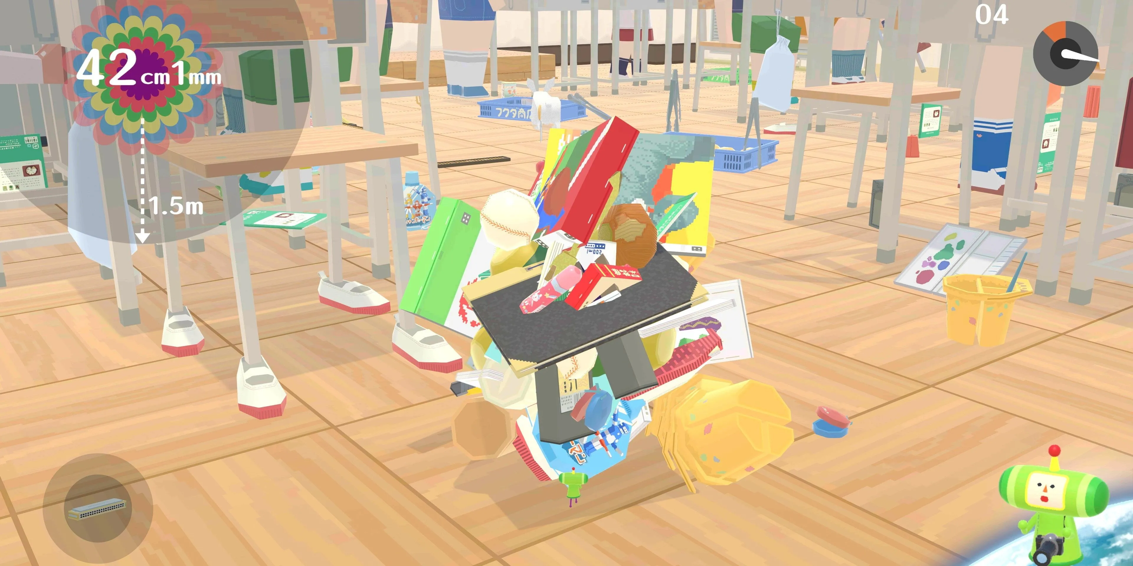 Lăn đồ vật trong lớp học trong We Love Katamari Reroll