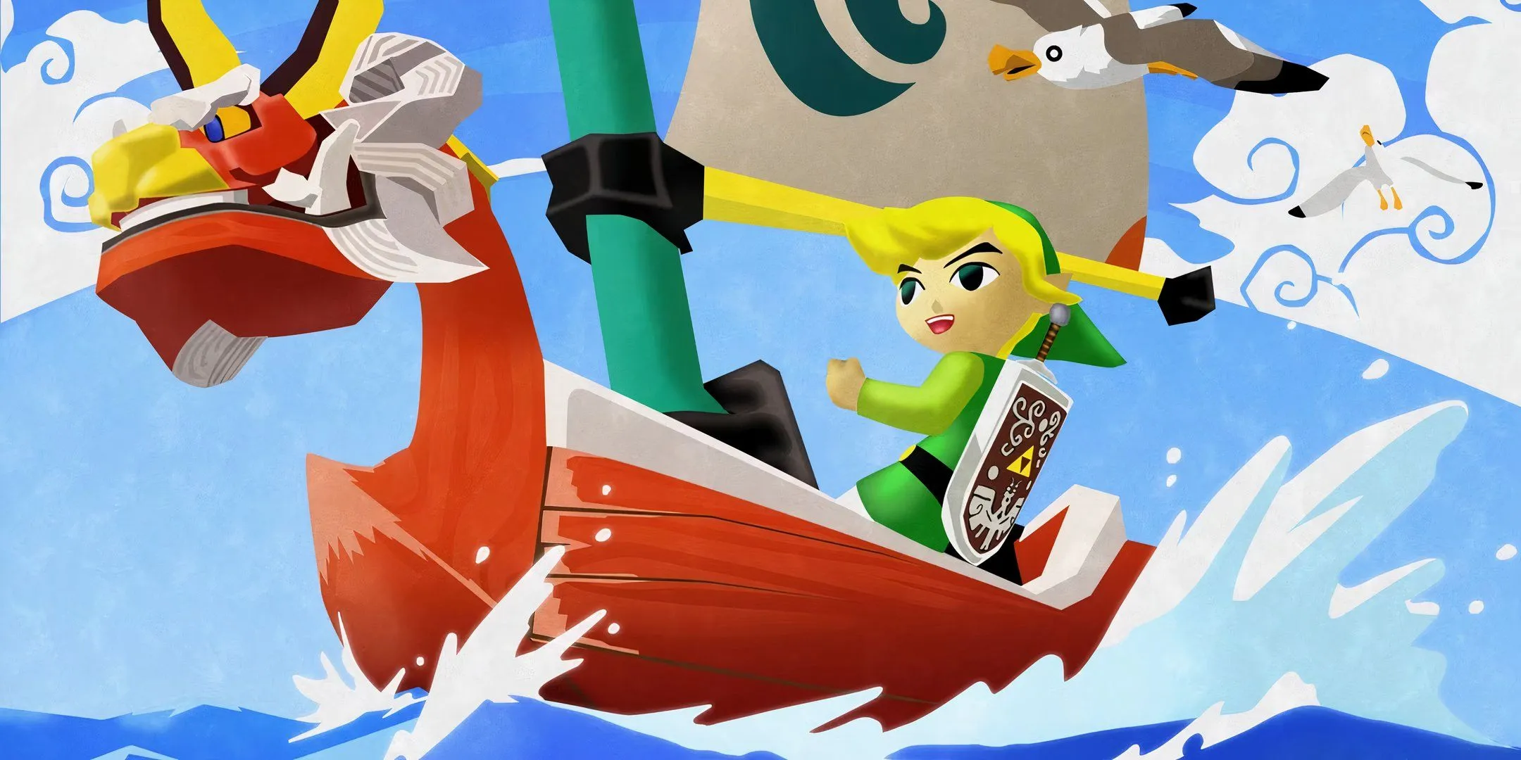 Link và Vua Sư Tử Đỏ (King of Red Lions), con thuyền biết nói trong The Legend of Zelda: The Wind Waker