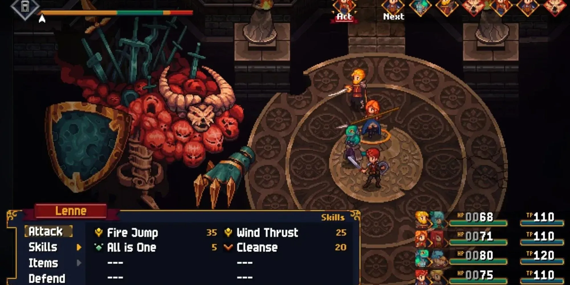 Màn hình gameplay game RPG indie Chained Echoes với phong cách 16-bit