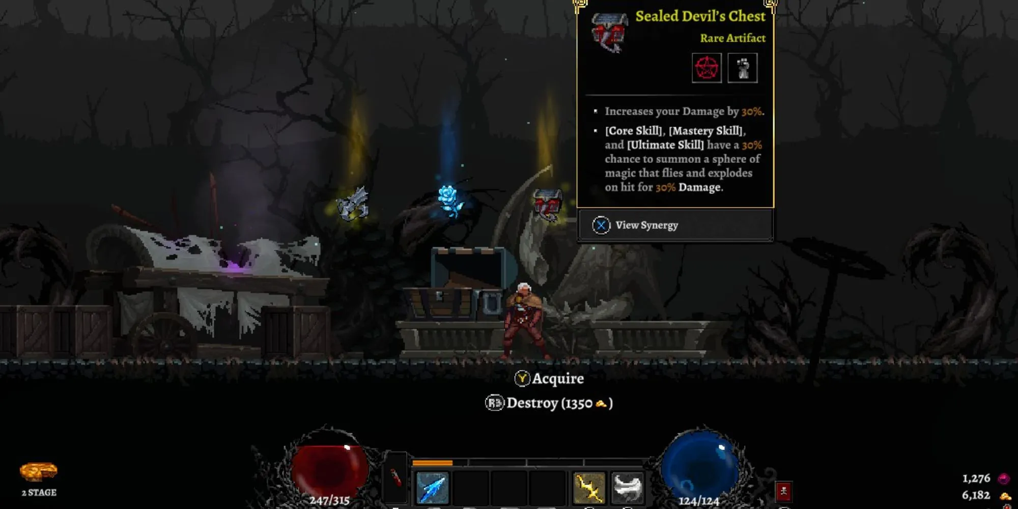 Màn hình hiển thị Artifact và Synergy trong Dragon Is Dead