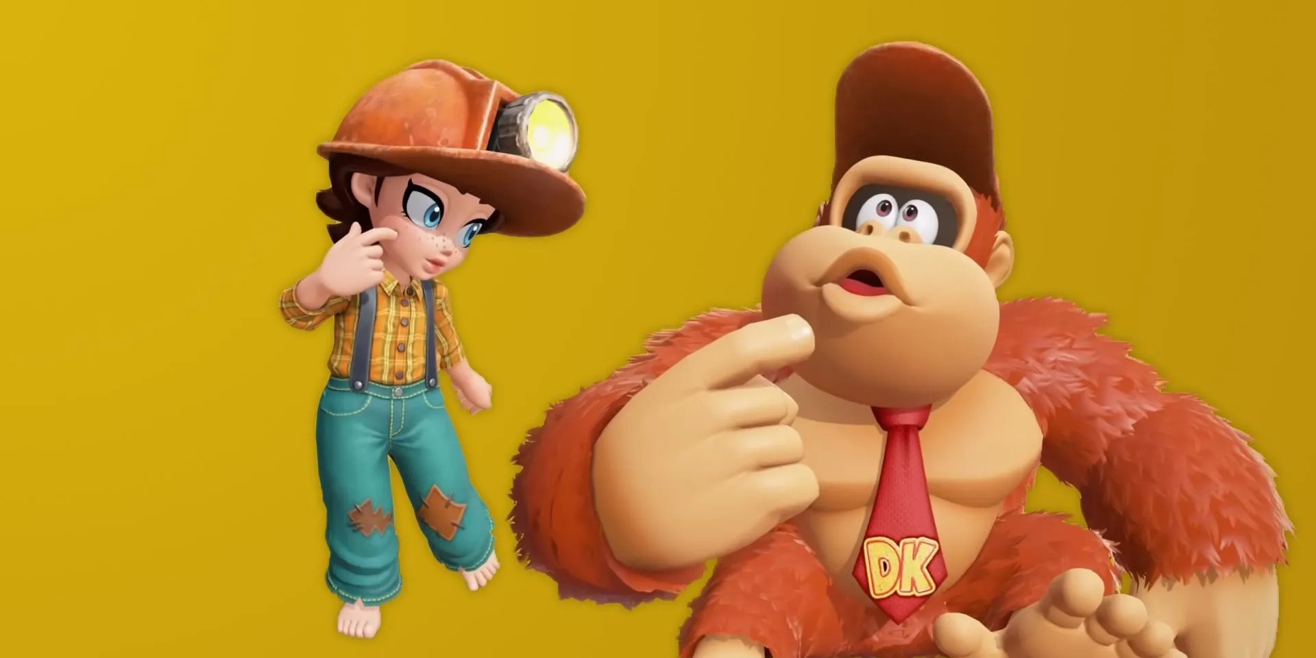 Mũ đào mỏ DK và trang bị đào vàng Pauline trong Donkey Kong Bananza