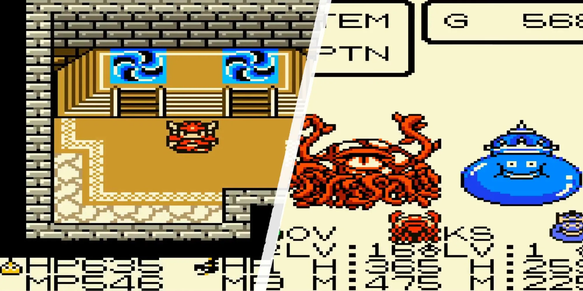 Mục tiêu ngục tối và quái vật từ Dragon Quest Monsters cho Game Boy Color.