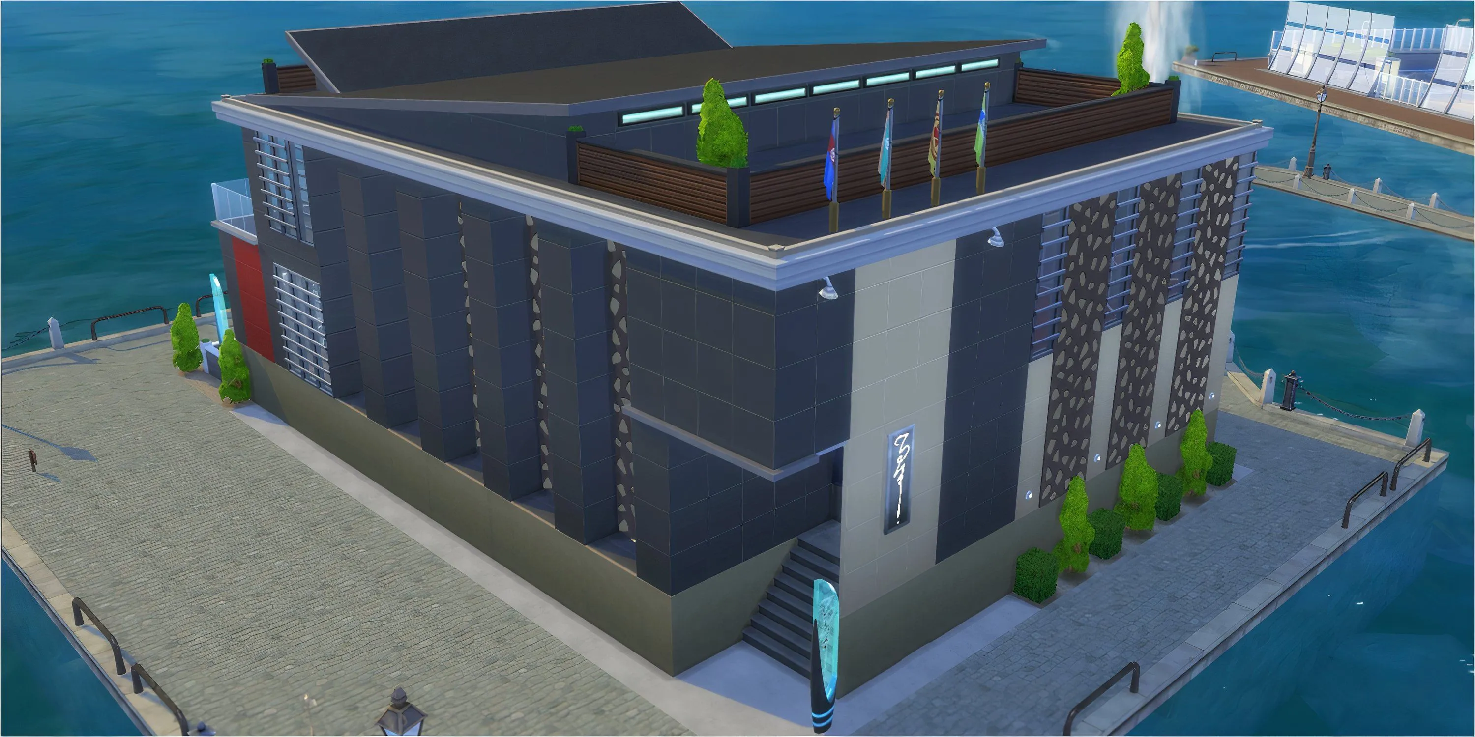 Nội thất sang trọng của Discotheque Pan Europa Nightclub trong Sims 4 Windenburg