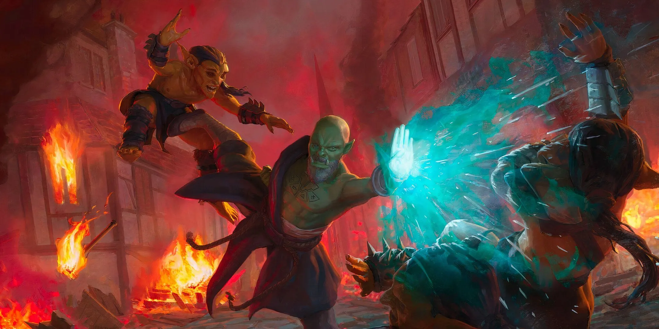 Pháp sư Monk sử dụng đòn đánh bằng Ki tấn công kẻ thù trong Dungeons &amp; Dragons