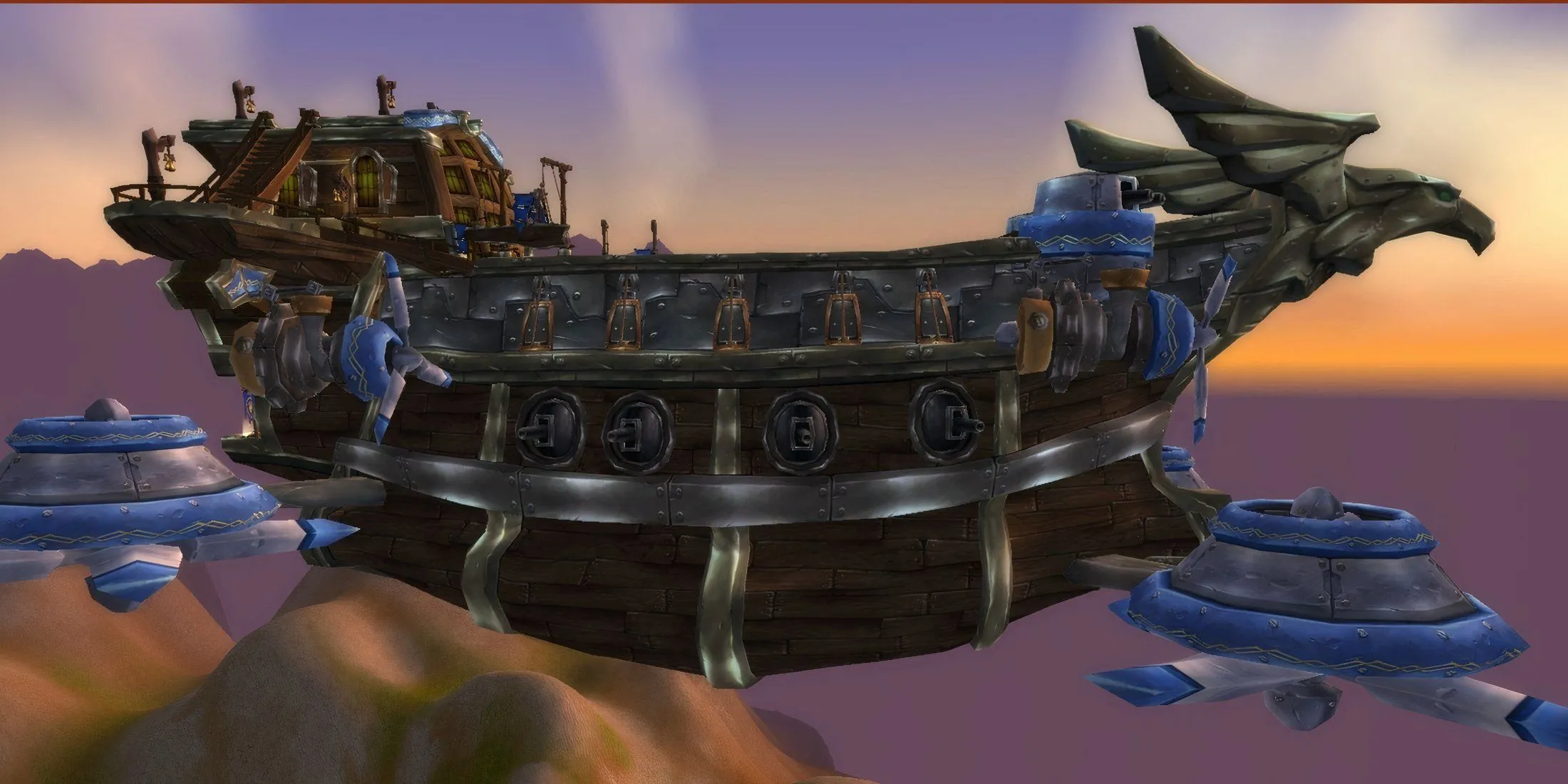 Phi thuyền The Skyfire của phe Alliance tiến vào Pandaria trong WoW Mists of Pandaria