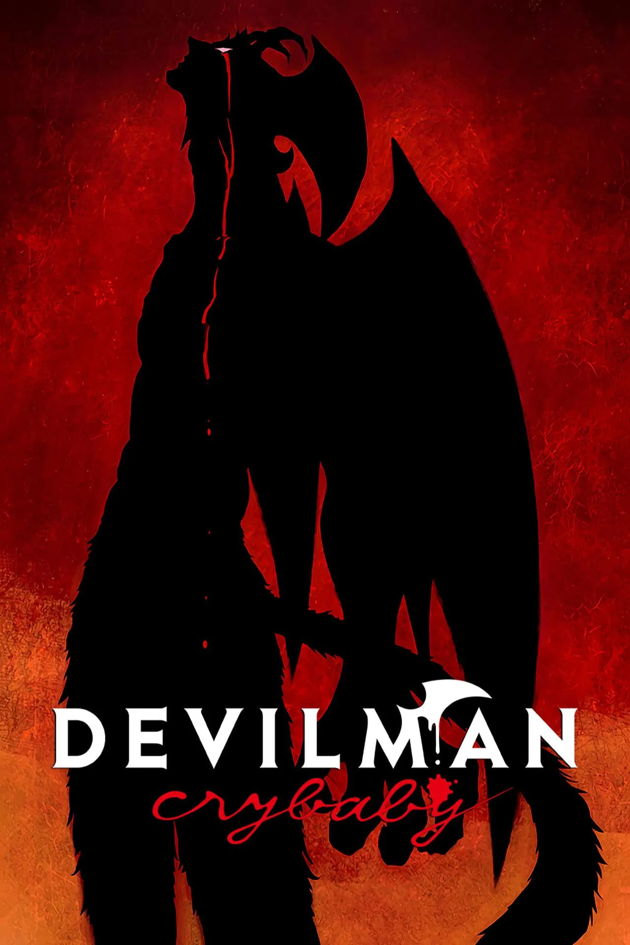 Poster anime Devilman Crybaby, thể hiện không khí u ám và nhân vật chính Devilman.