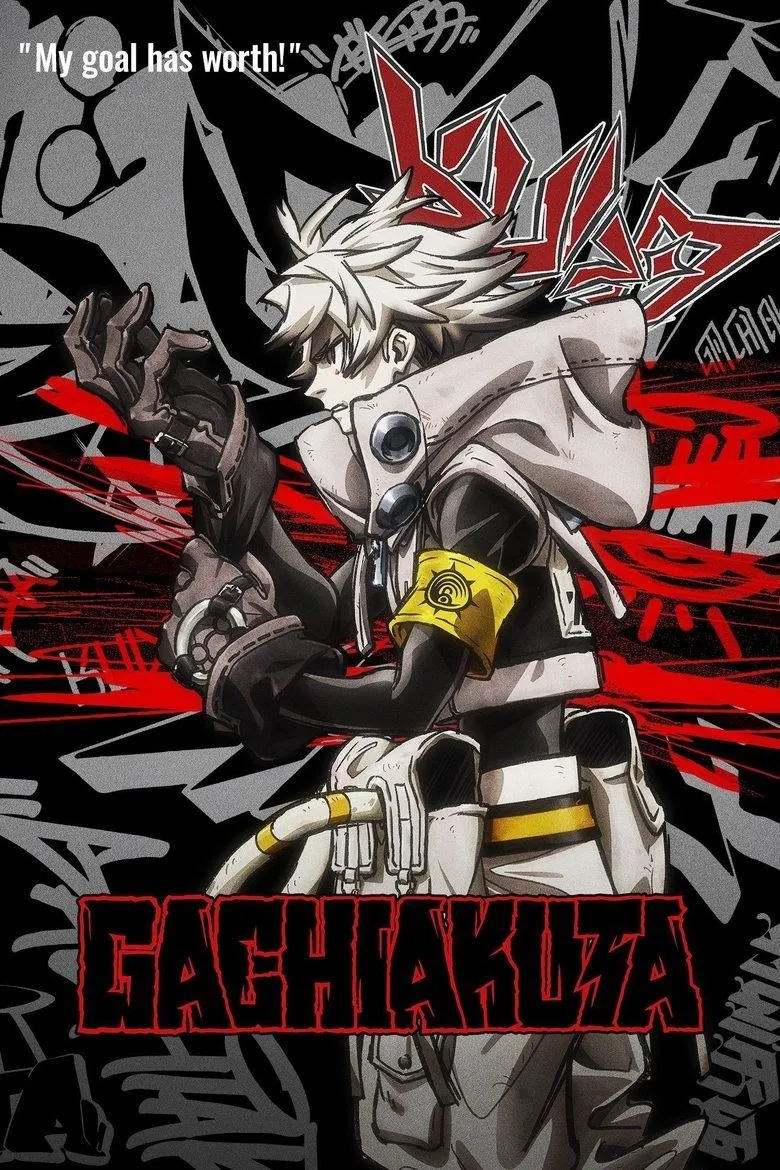 Poster chính thức của anime Gachiakuta với các nhân vật trung tâm, mang phong cách nghệ thuật độc đáo.