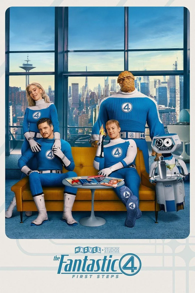 Poster chính thức của The Fantastic Four: First Steps, nhấn mạnh yếu tố gia đình và siêu anh hùng