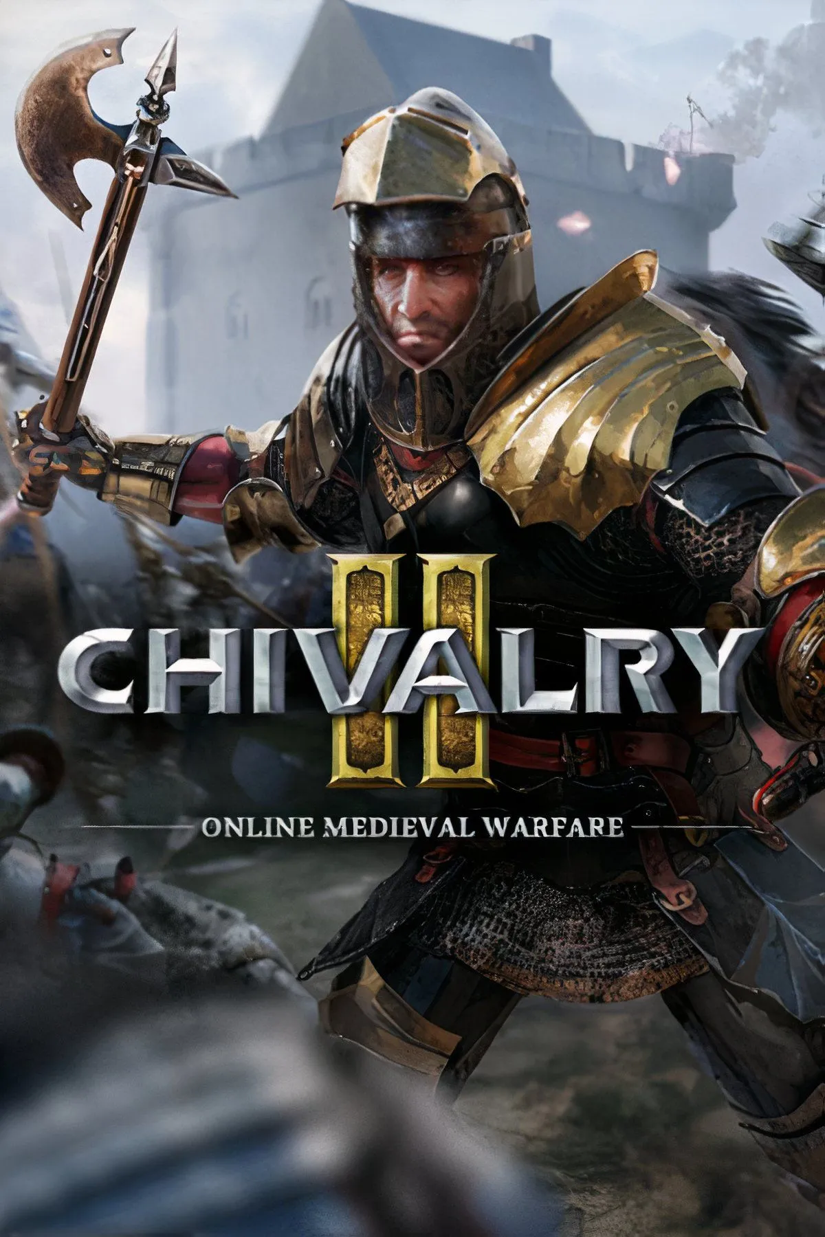 Poster game Chivalry 2 với hình ảnh các chiến binh thời Trung Cổ đang giao chiến ác liệt trên chiến trường rộng lớn