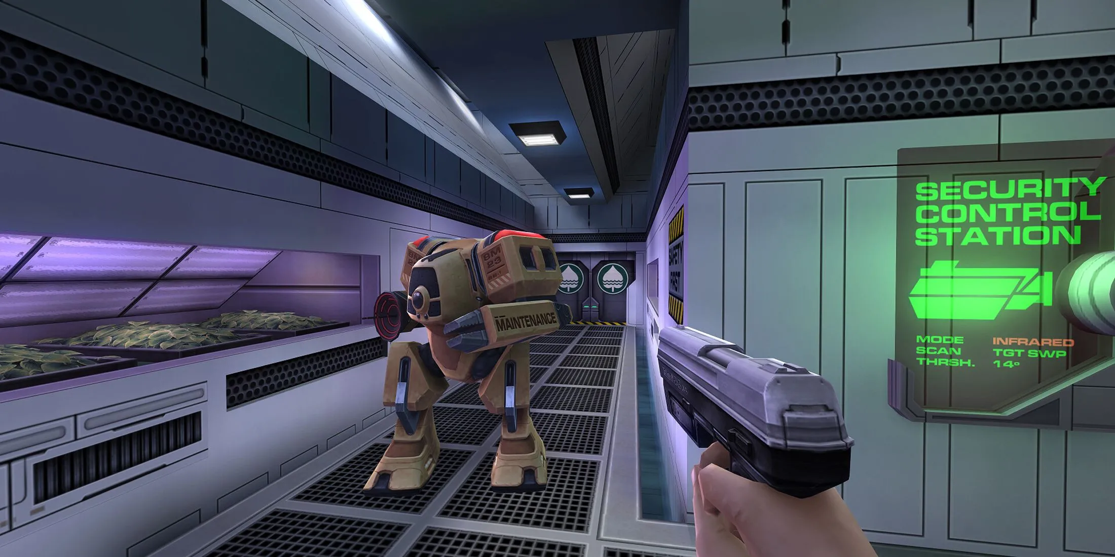 Robot chiến đấu trong System Shock 2 Remaster