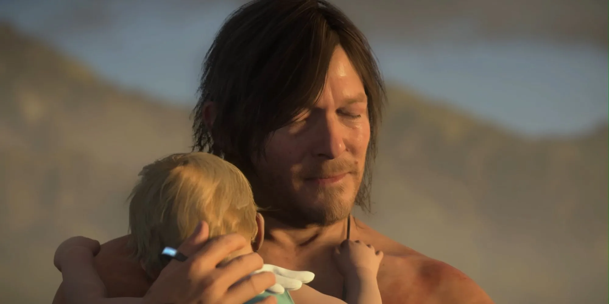 Sam Bridges cùng Lou (phiên bản trưởng thành) trong Death Stranding 2