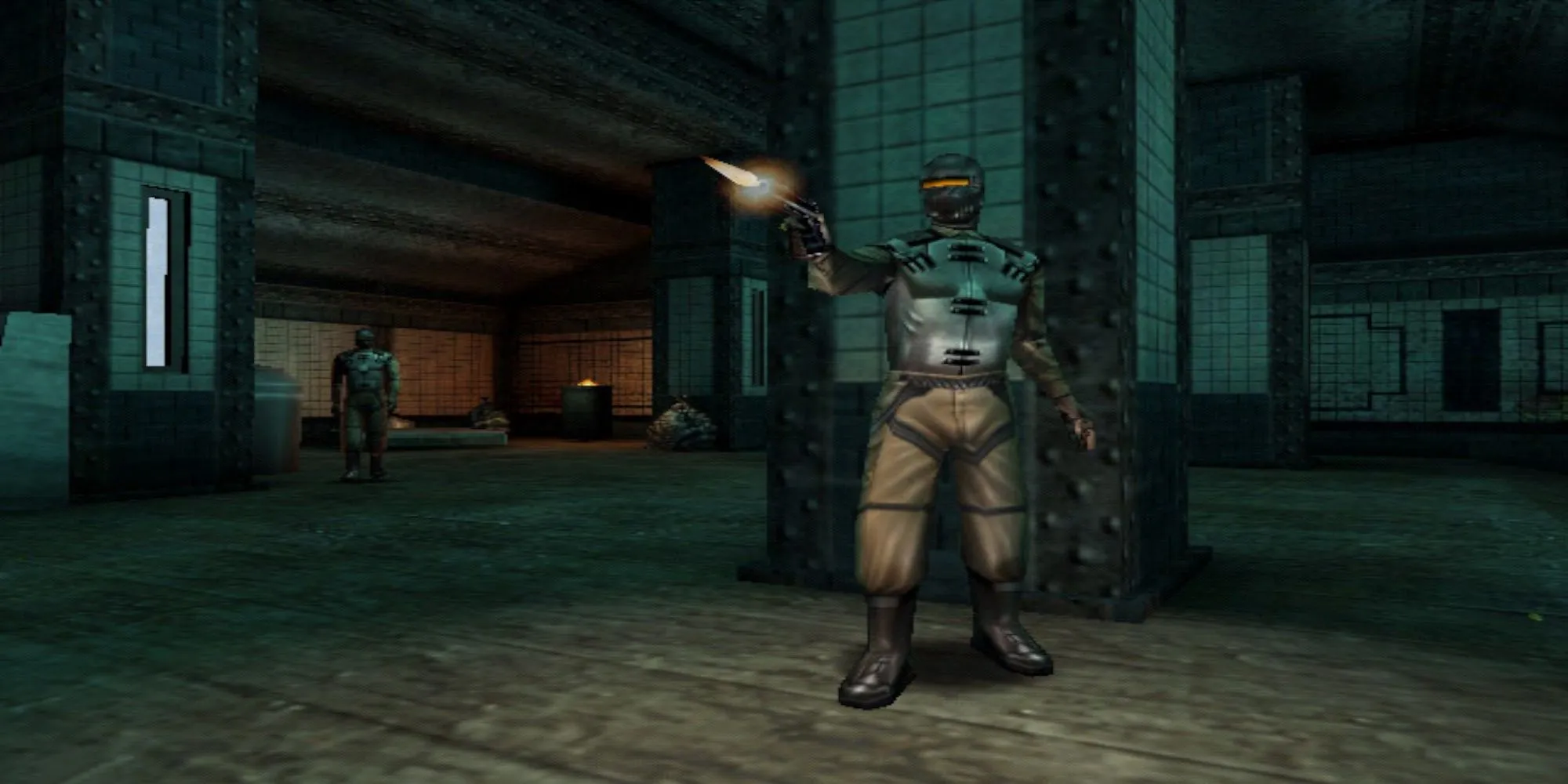 Screenshot gameplay góc nhìn thứ nhất của game hành động nhập vai Deus Ex trên Steam, cũng có trên PS2