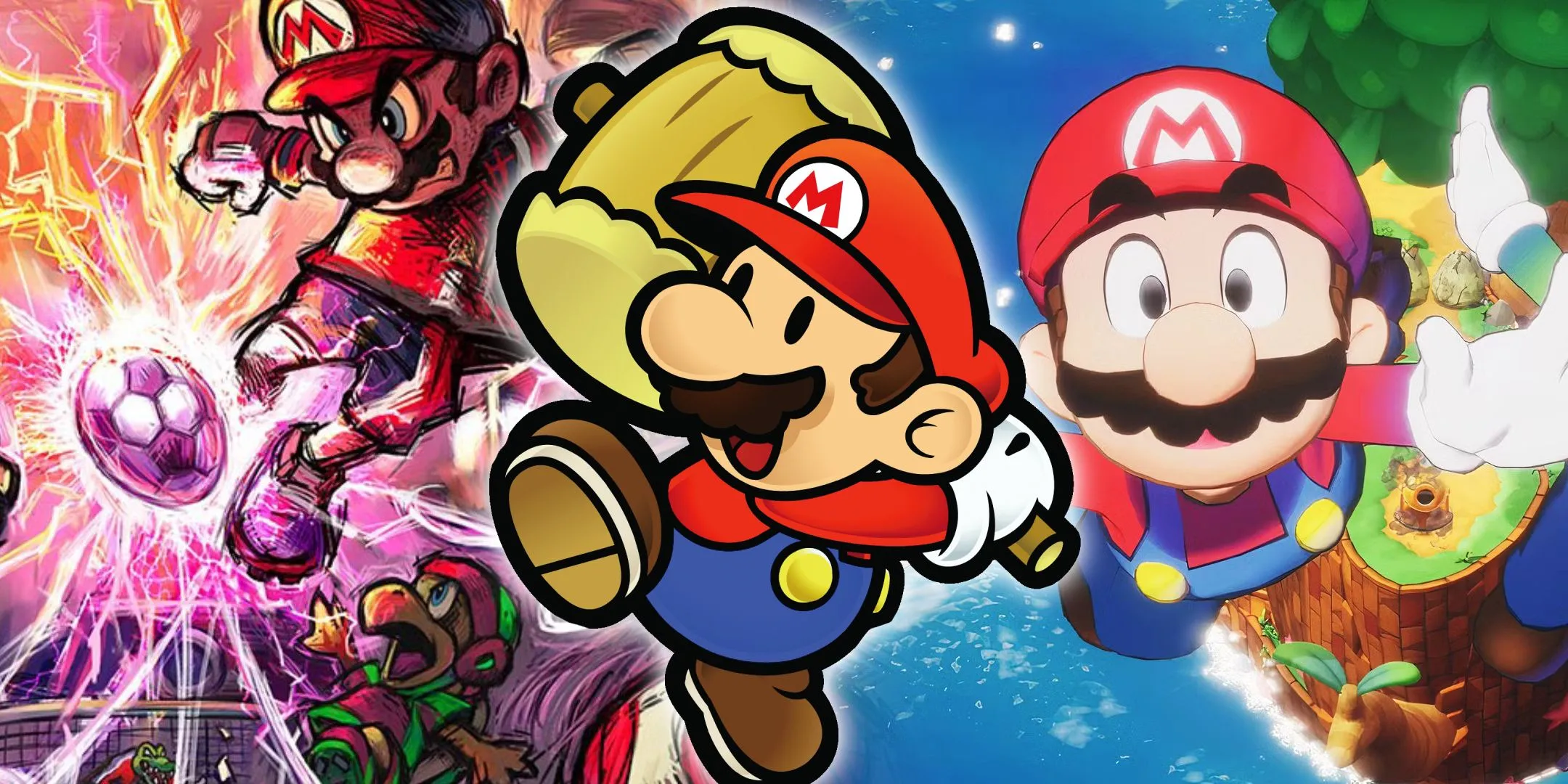 So sánh đồ họa Mario Strikers Charged, Mario &amp; Luigi: Brothership và phong cách Paper Mario