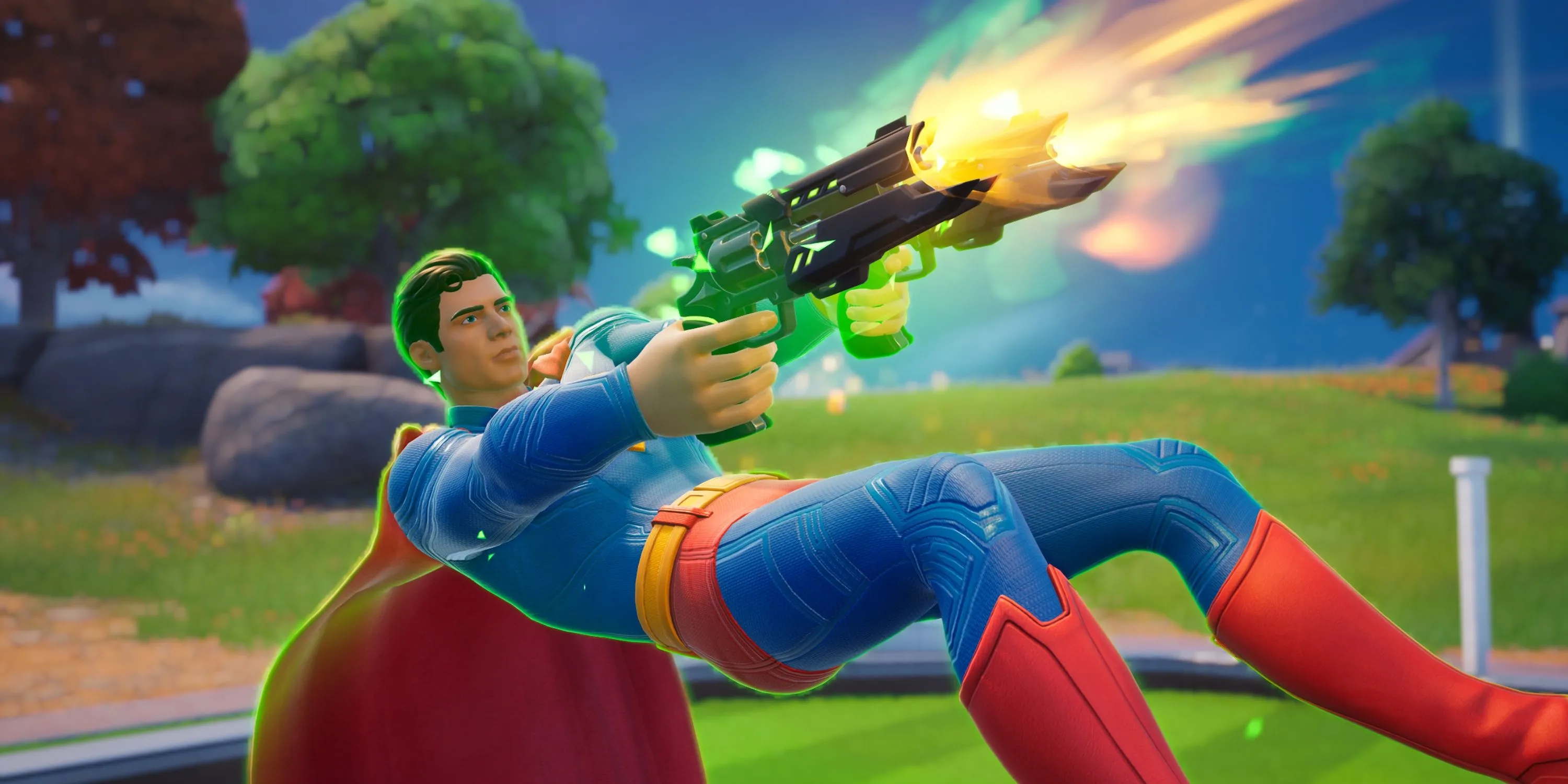 Superman đang sử dụng súng lục Killswitch Revolvers trong Fortnite Chapter 6 Season 3