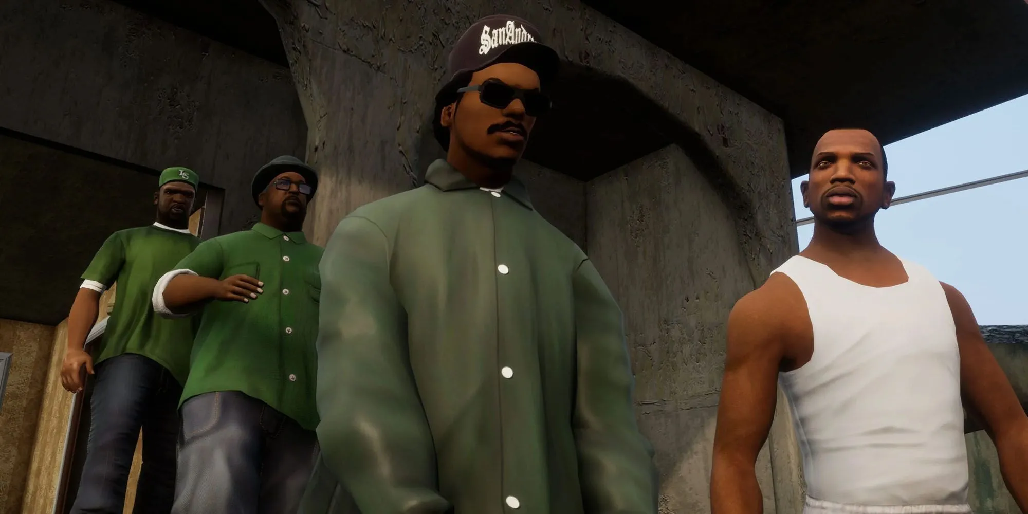 Sweet, Big Smoke, Lance Ryder và CJ trong Grand Theft Auto: San Andreas