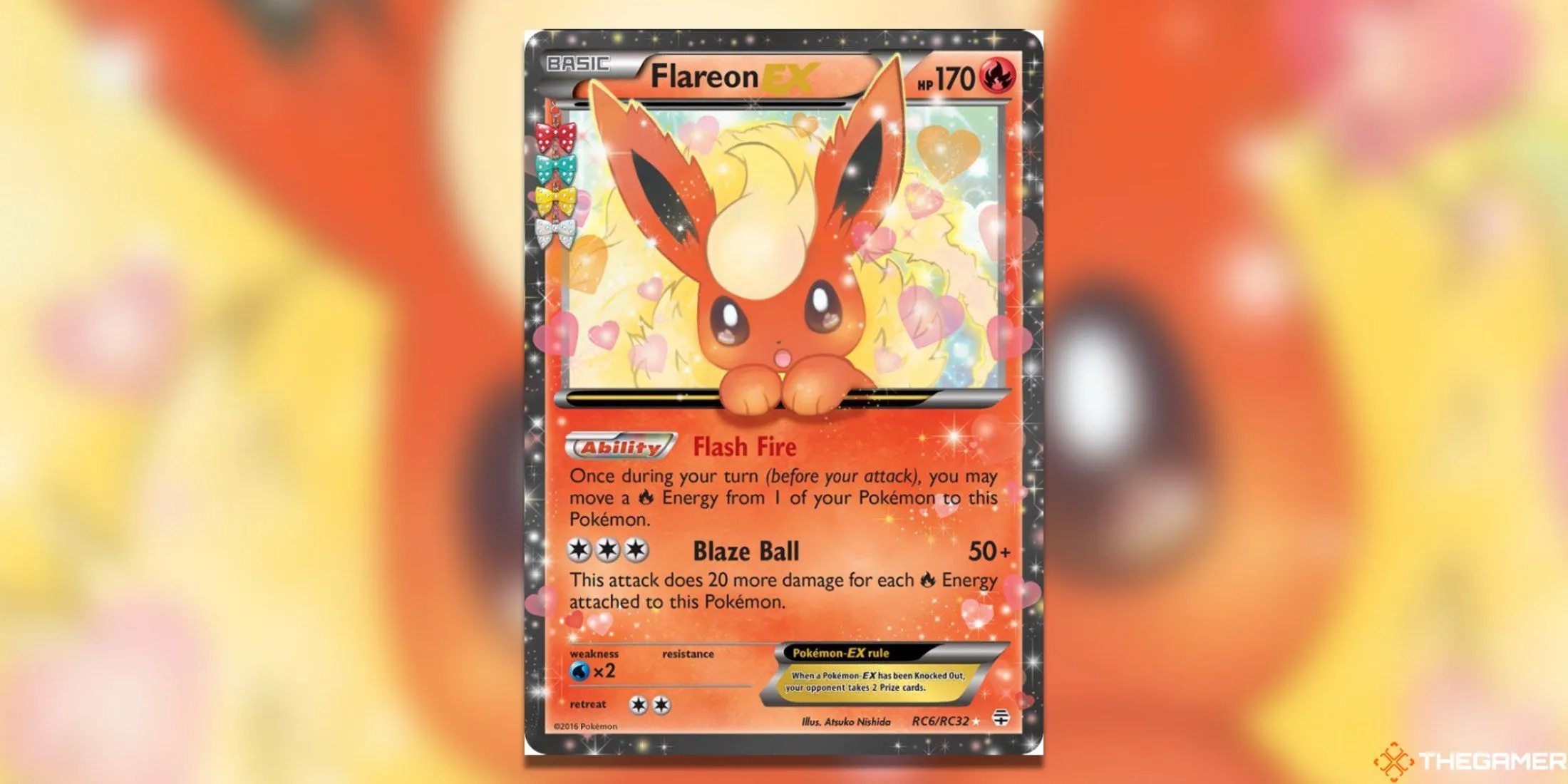 Thẻ bài Pokemon TCG Flareon Ultra Rare từ bộ Generations Radiant Collection với hình ảnh dễ thương