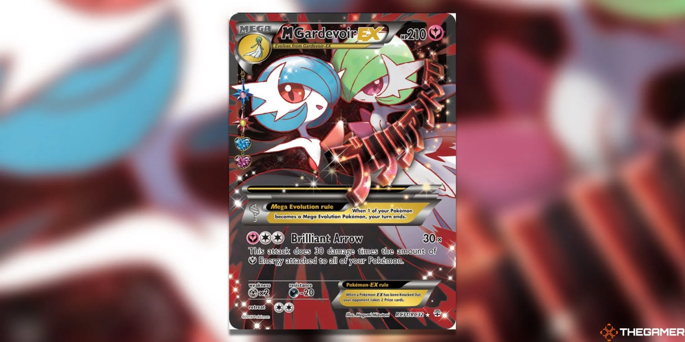 Thẻ bài Pokemon TCG M Gardevoir EX Full Art từ bộ Generations Radiant Collection với hai dạng thường và shiny