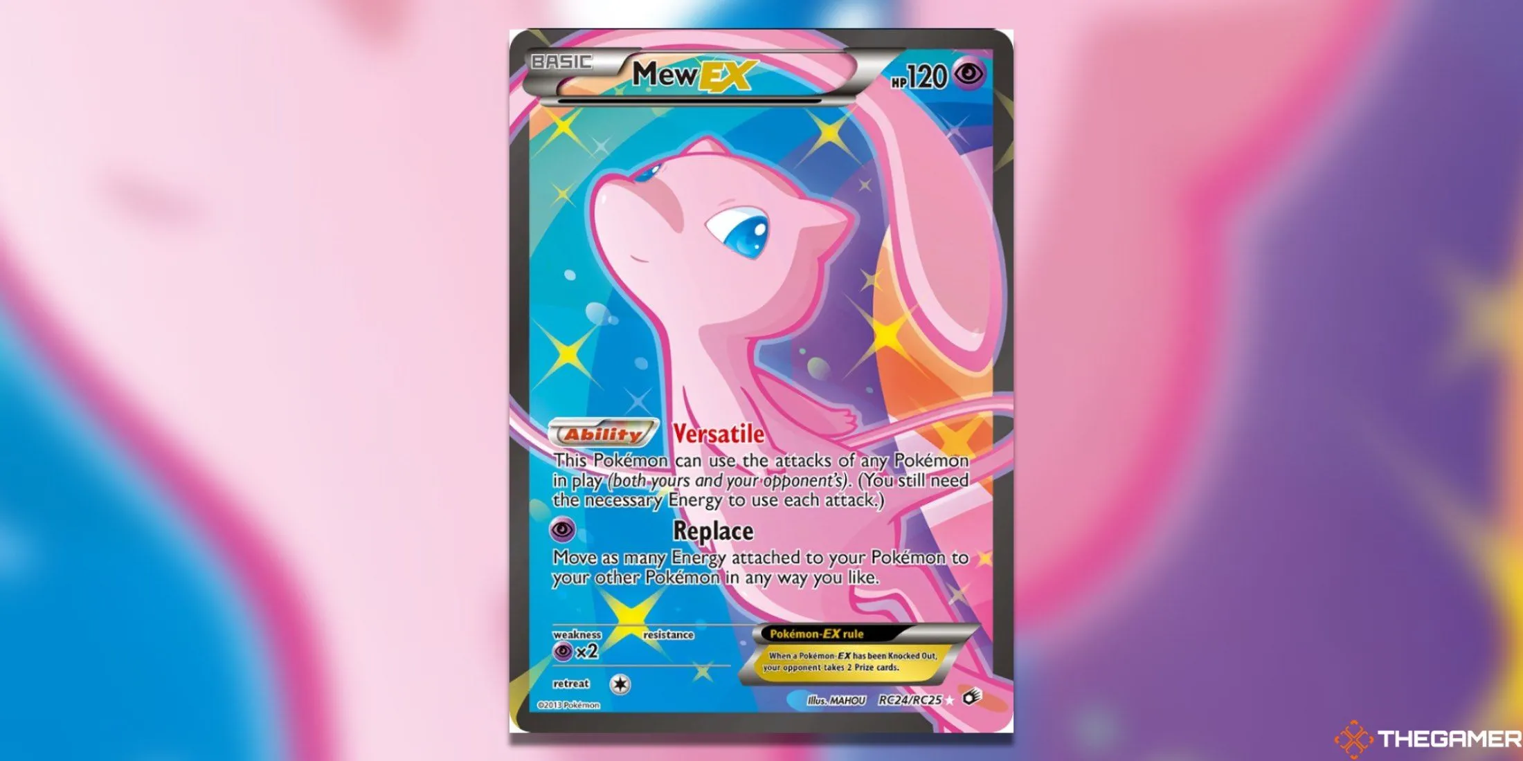 Thẻ bài Pokemon TCG Mew EX Full Art từ bộ Legendary Treasures Radiant Collection với hiệu ứng lấp lánh