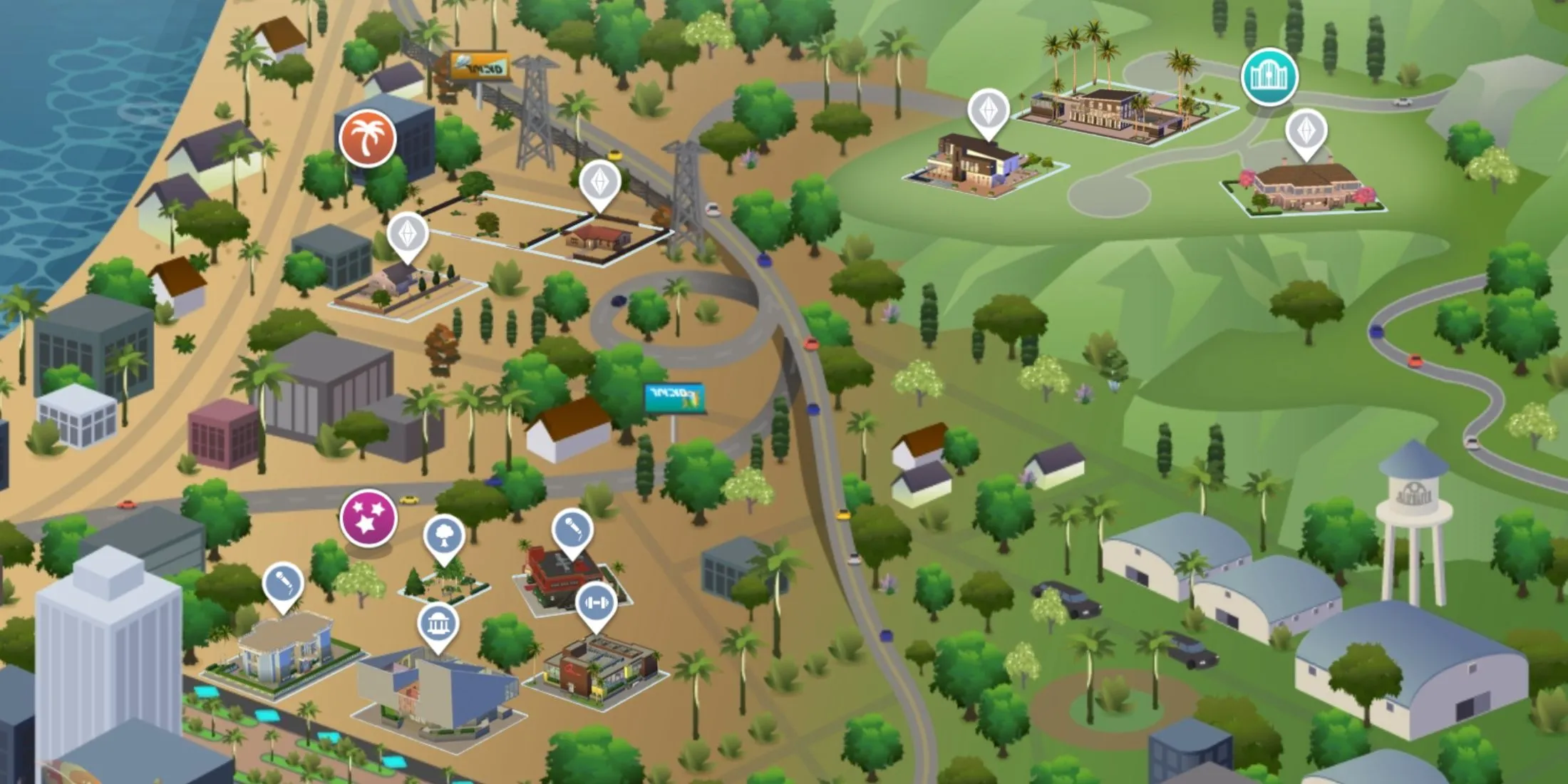 Toàn cảnh Del Sol Valley với kiến trúc sang trọng lấy cảm hứng từ Los Angeles trong The Sims 4