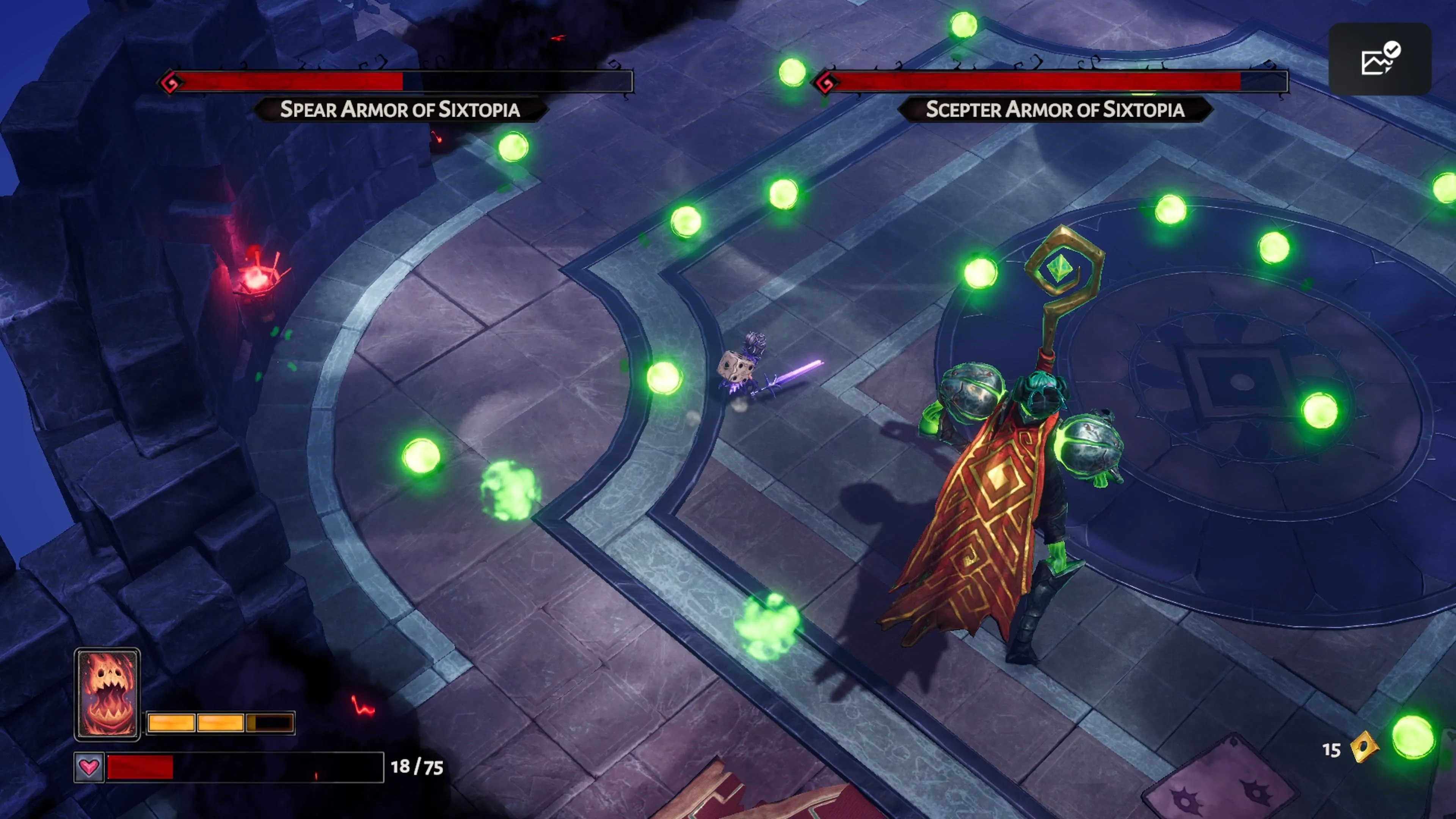 Trận đấu với boss đầu tiên trong Lost In Random The Eternal Die