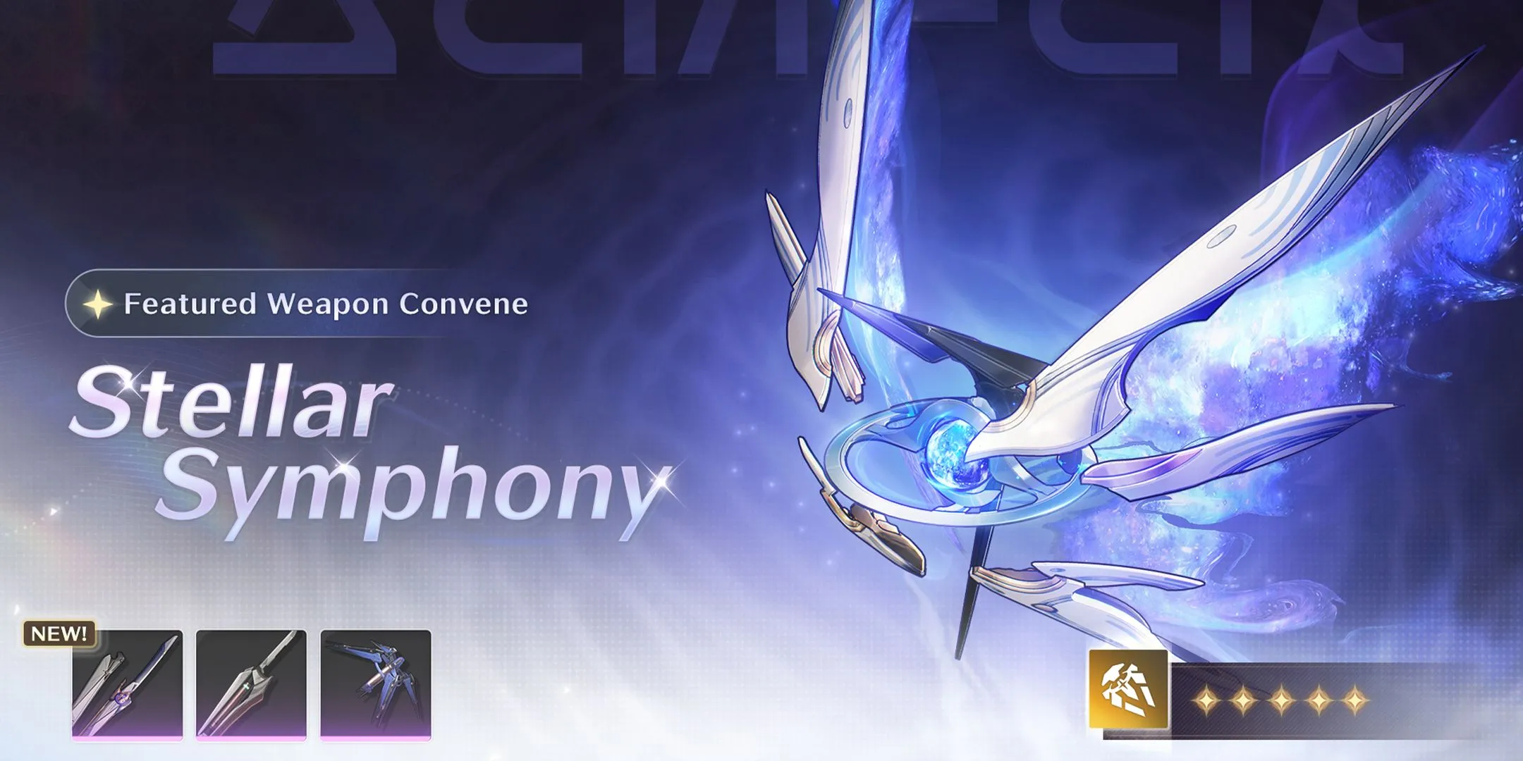 Vũ khí Stellar Symphony đi kèm banner The Shorekeeper Wuthering Waves