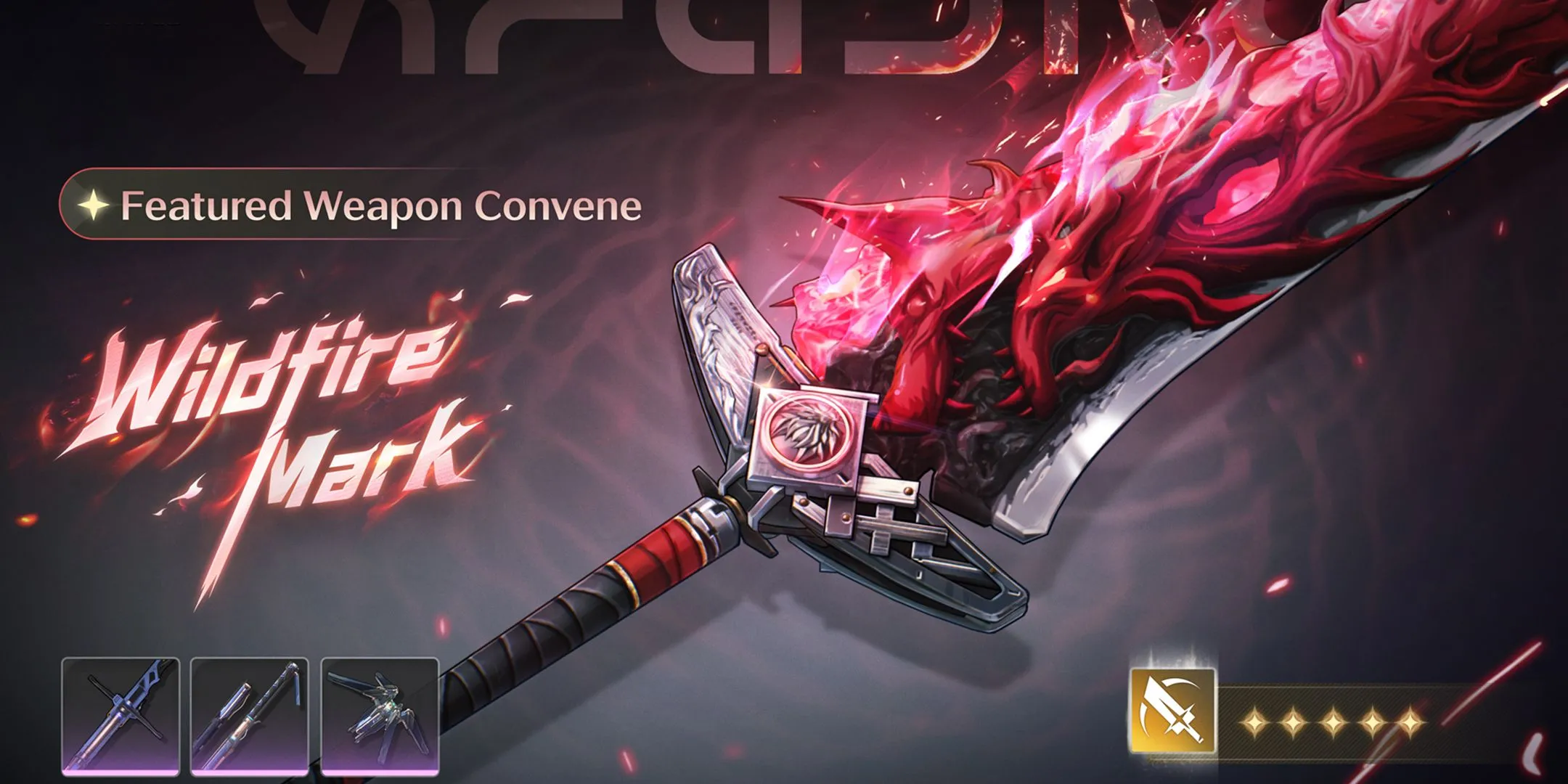 Vũ khí Wildfire Mark đi kèm banner Lupa Wuthering Waves